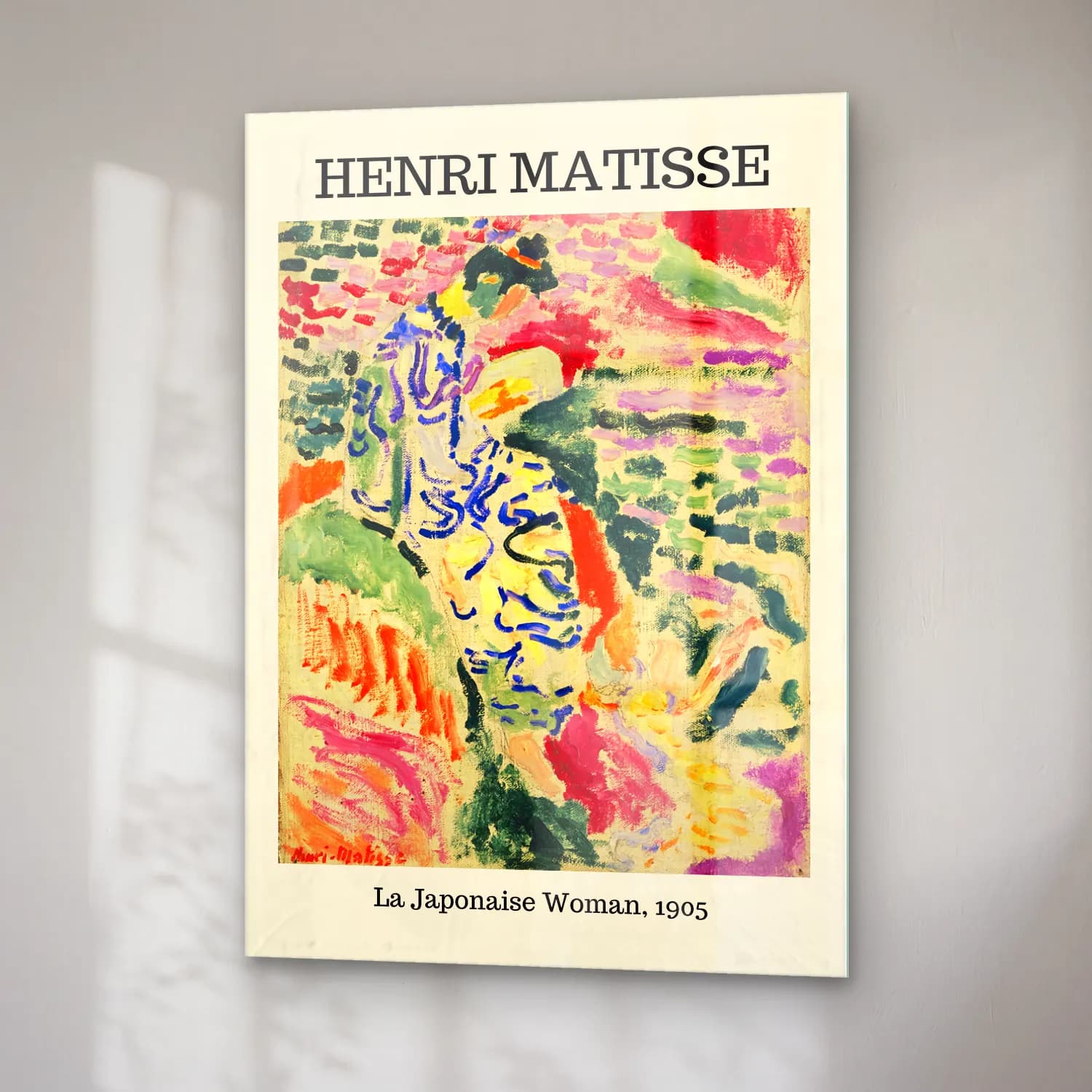 Henri Matisse – Elbiseli Kadın cam tablo — sağ açıdan görünüm
