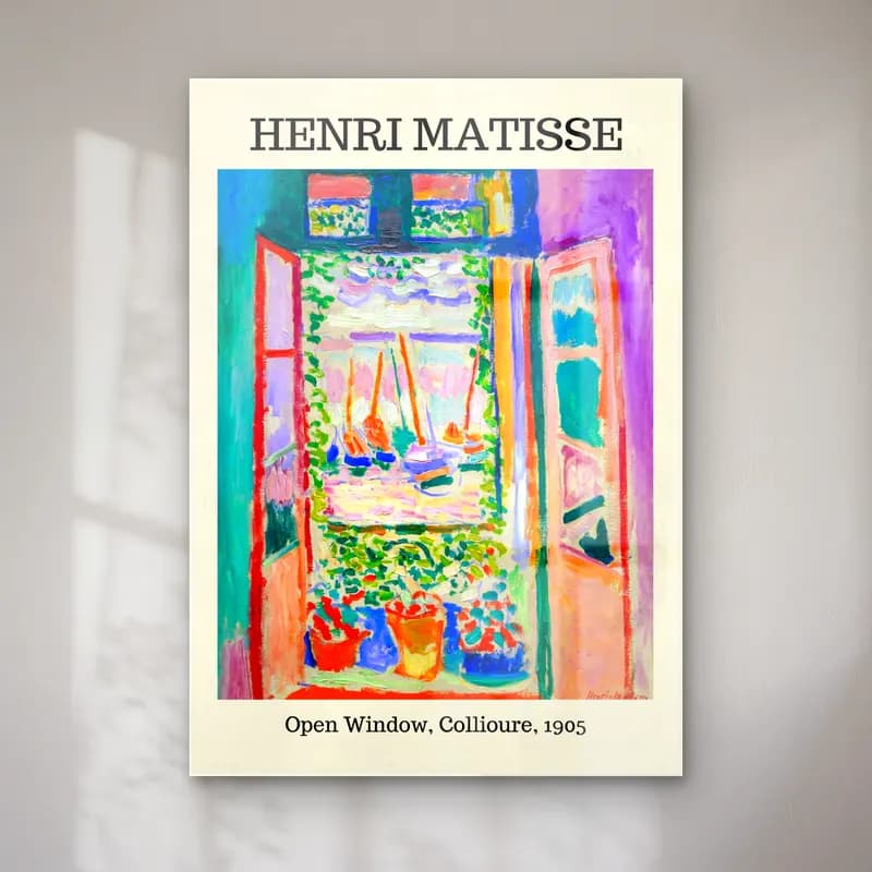 Henri Matisse – Pencereden Manzara cam tablo — Henri Matisse – Pencereden Manzara — empresyonist pencereden manzara
