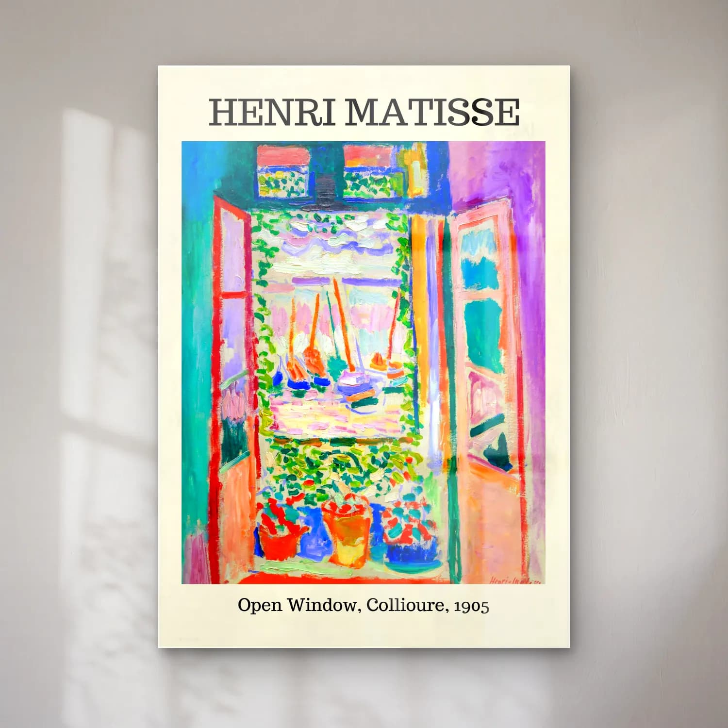 Henri Matisse – Pencereden Manzara cam tablo — Henri Matisse – Pencereden Manzara — empresyonist pencereden manzara