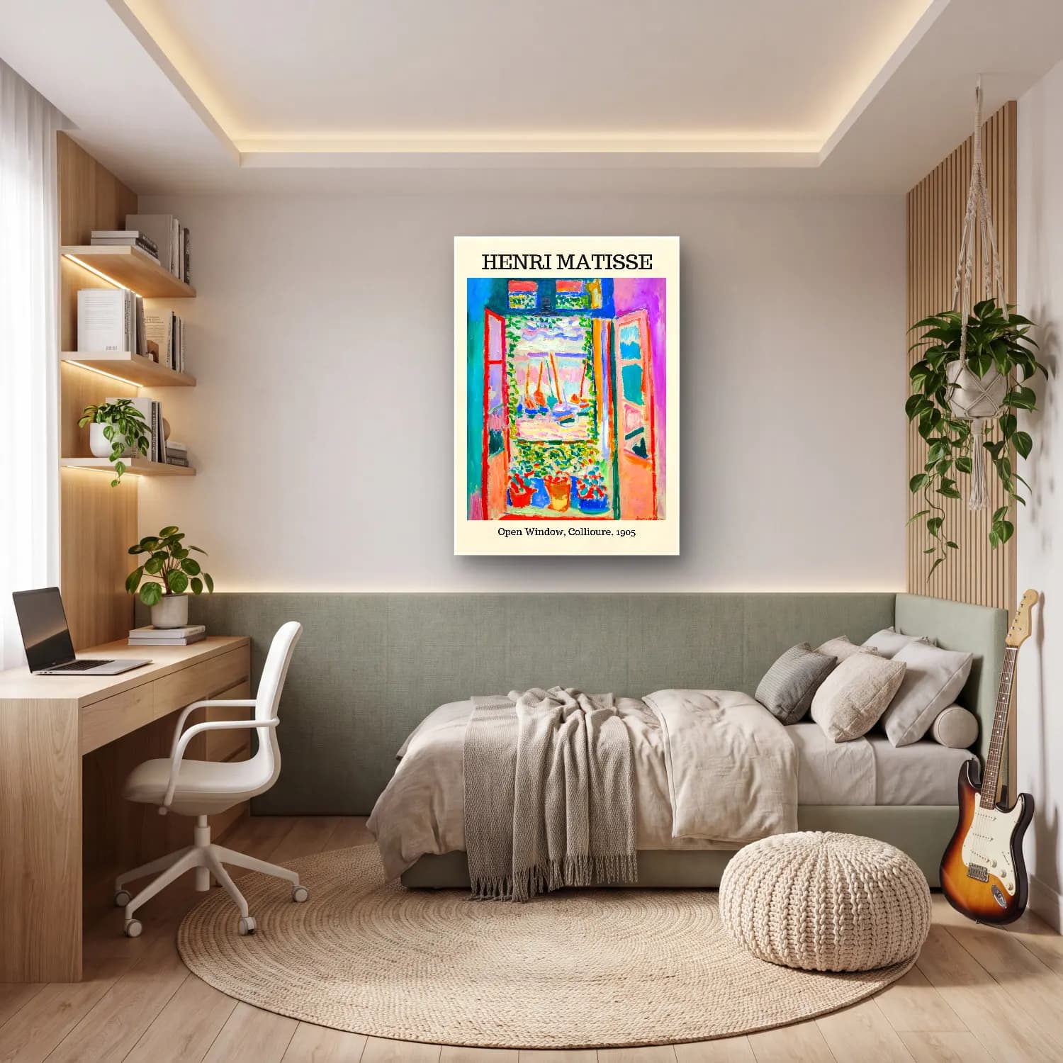 Henri Matisse – Pencereden Manzara cam tablo — genç odasında