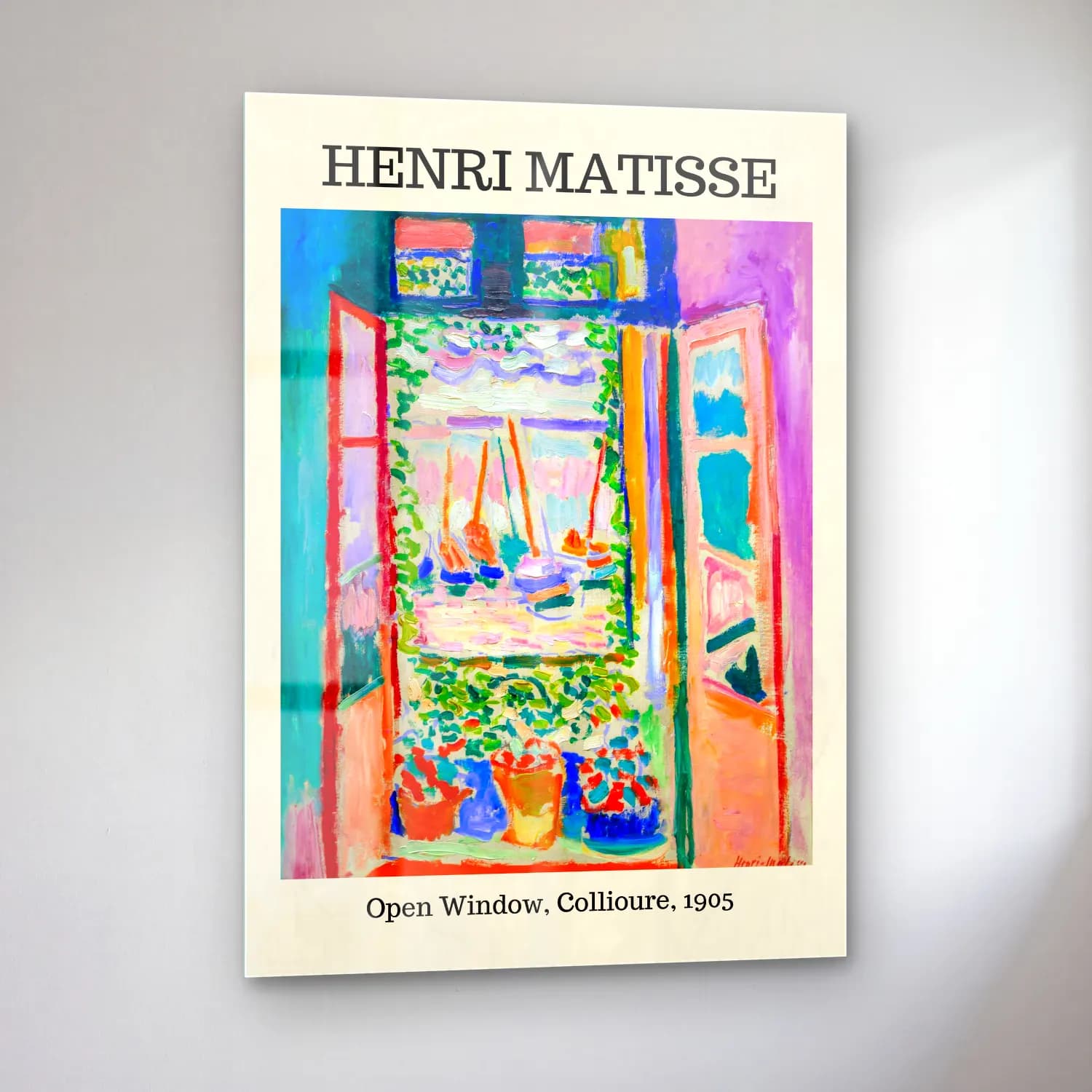 Henri Matisse – Pencereden Manzara cam tablo — sol açıdan görünüm