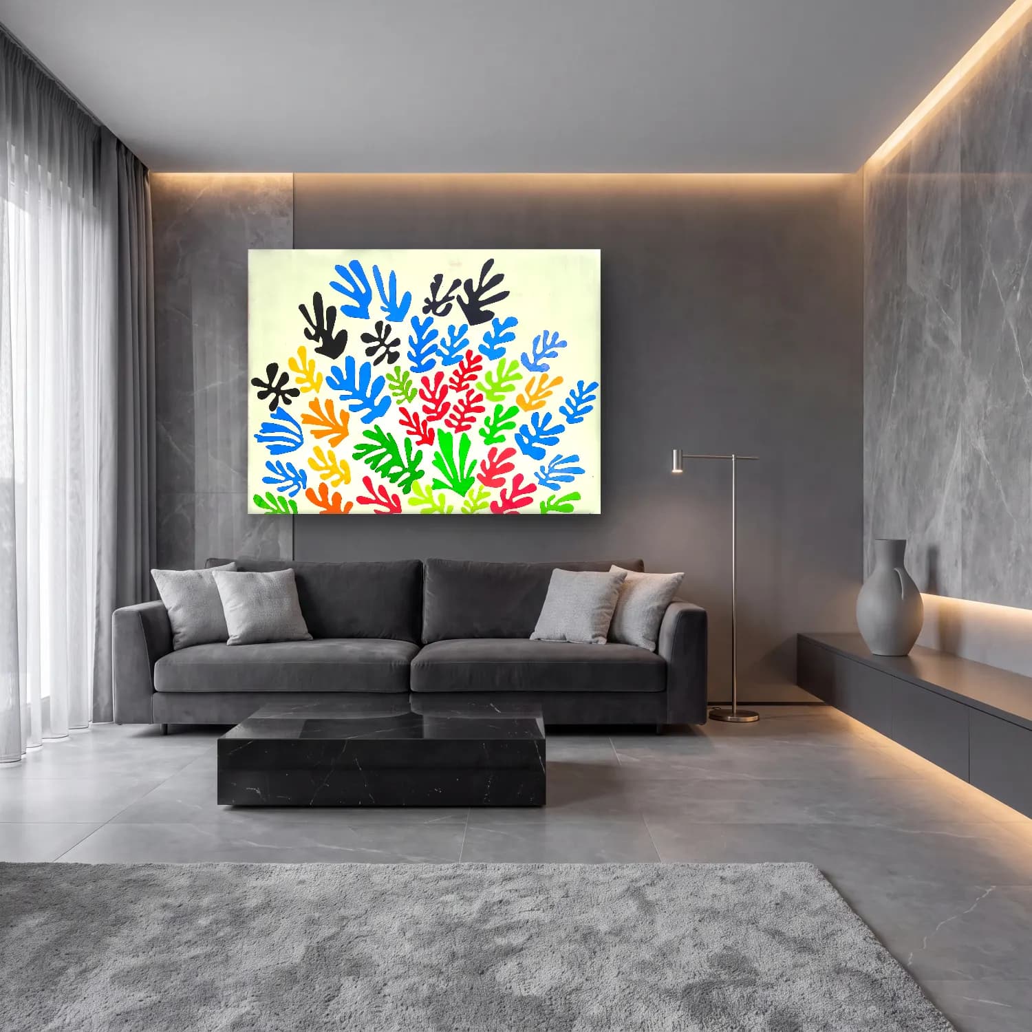 Henri Matisse – Eller cam tablo — lüks salon duvarında
