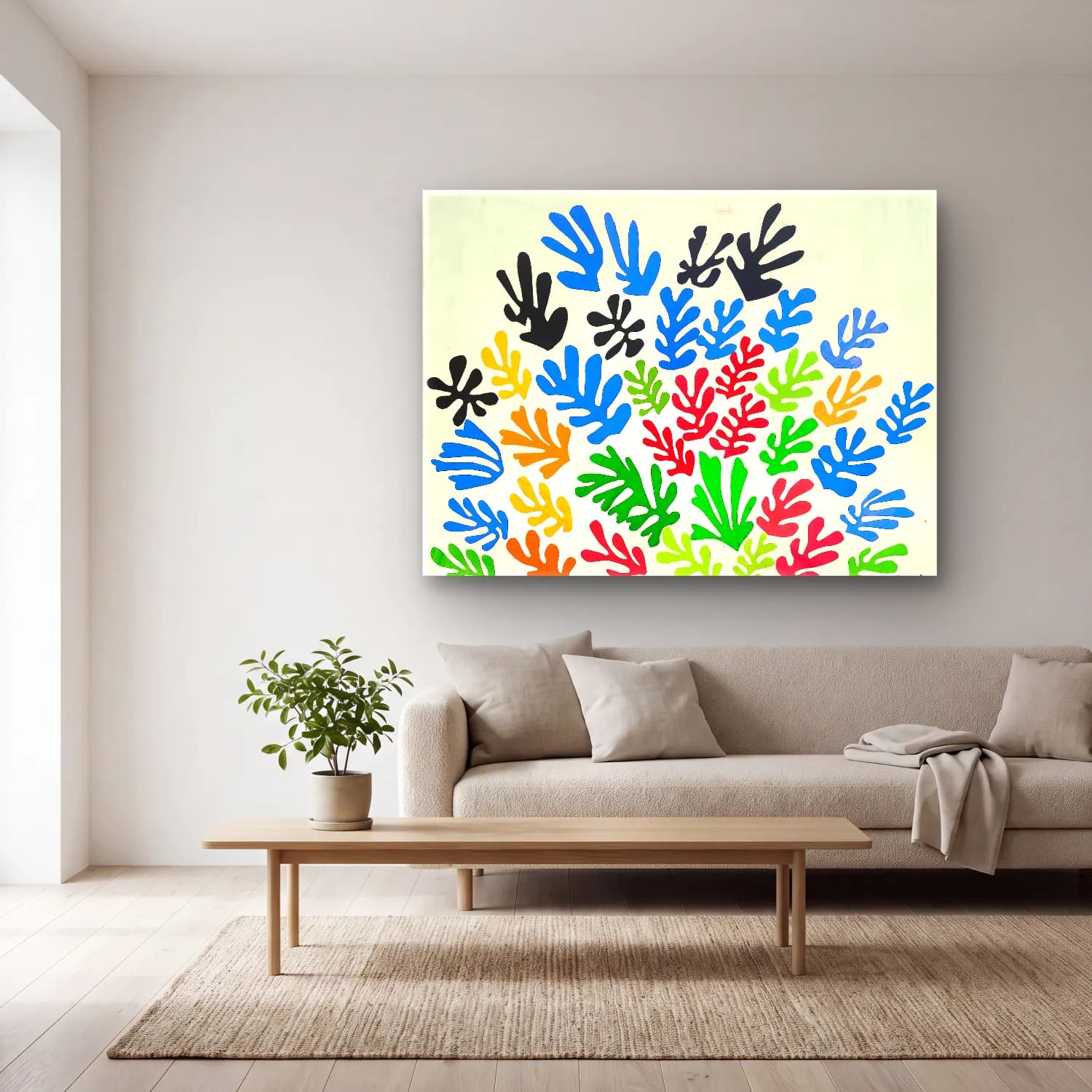 Henri Matisse – Eller cam tablo — açık renk salonda