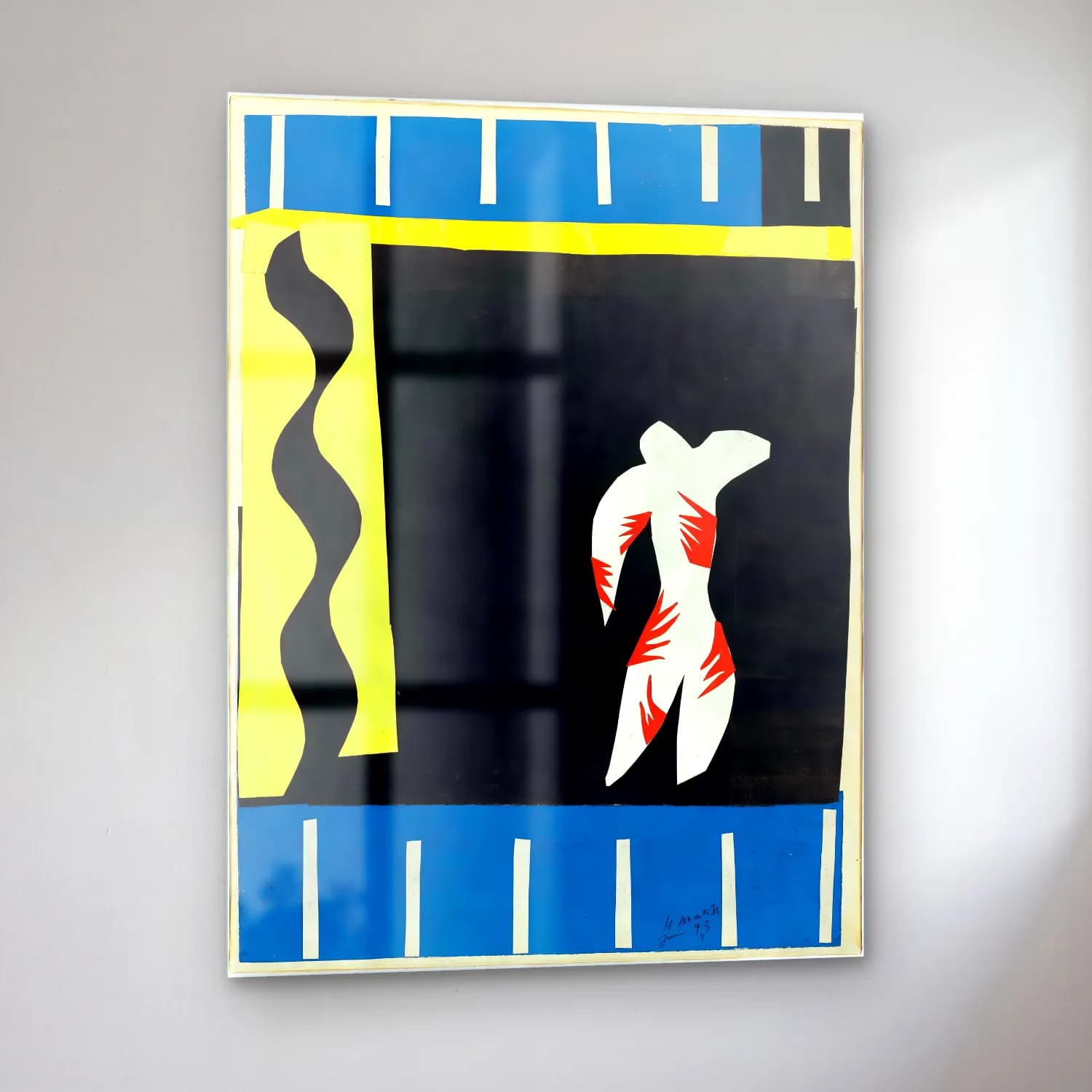 Henri Matisse – Figür Çalışması No. 5 cam tablo — sol açıdan görünüm