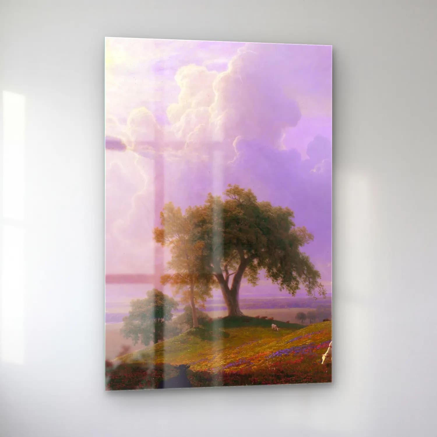 Albert Bierstadt – California Spring – Pastel Tonlar cam tablo — sol açıdan görünüm
