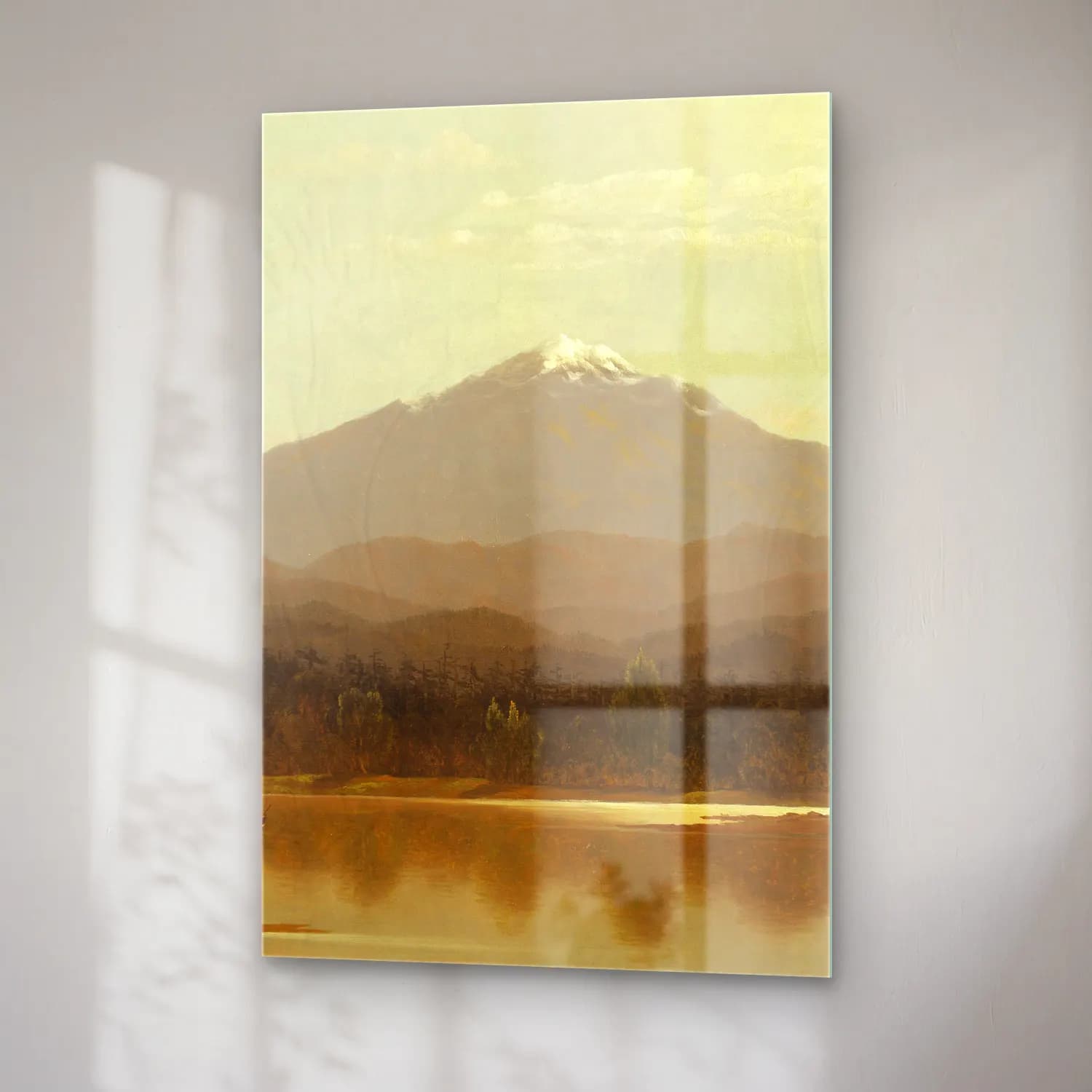 Albert Bierstadt – Laramie Peak – Bej Tonlar cam tablo — sağ açıdan görünüm