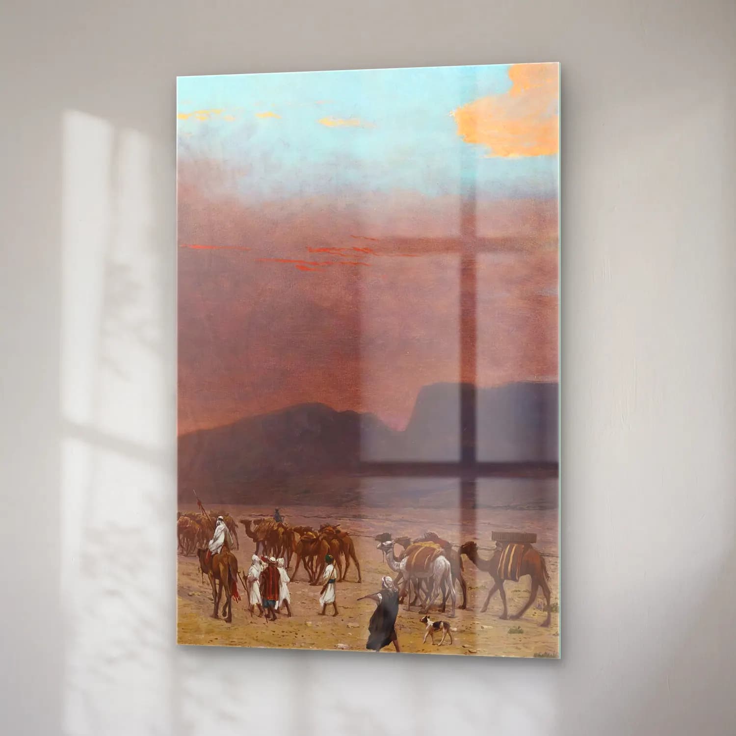 Jean-Léon Gérôme – Caravane Dans Le Desert cam tablo — sağ açıdan görünüm