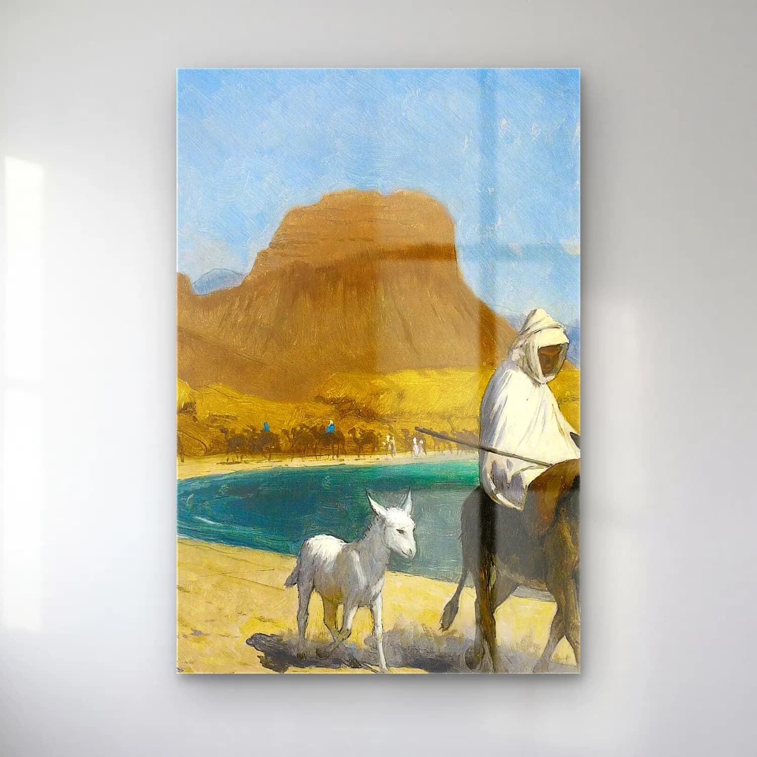 Jean-Léon Gérôme – Golfe D’Akaba cam tablo — Jean-Léon Gérôme – Golfe D’Akaba — yağlı boya dağ manzarası