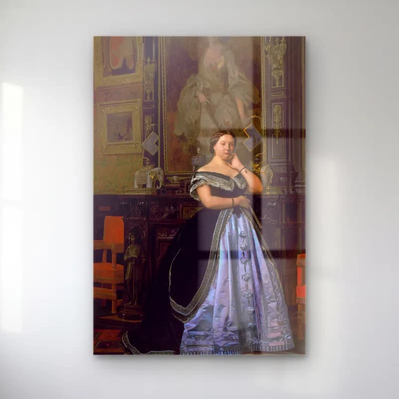 Jean-Léon Gérôme – Portrait of Charlotte de Rothschild cam tablo — Jean-Léon Gérôme – Portrait of Charlotte de Rothschild — yağlı boya kadın portresi