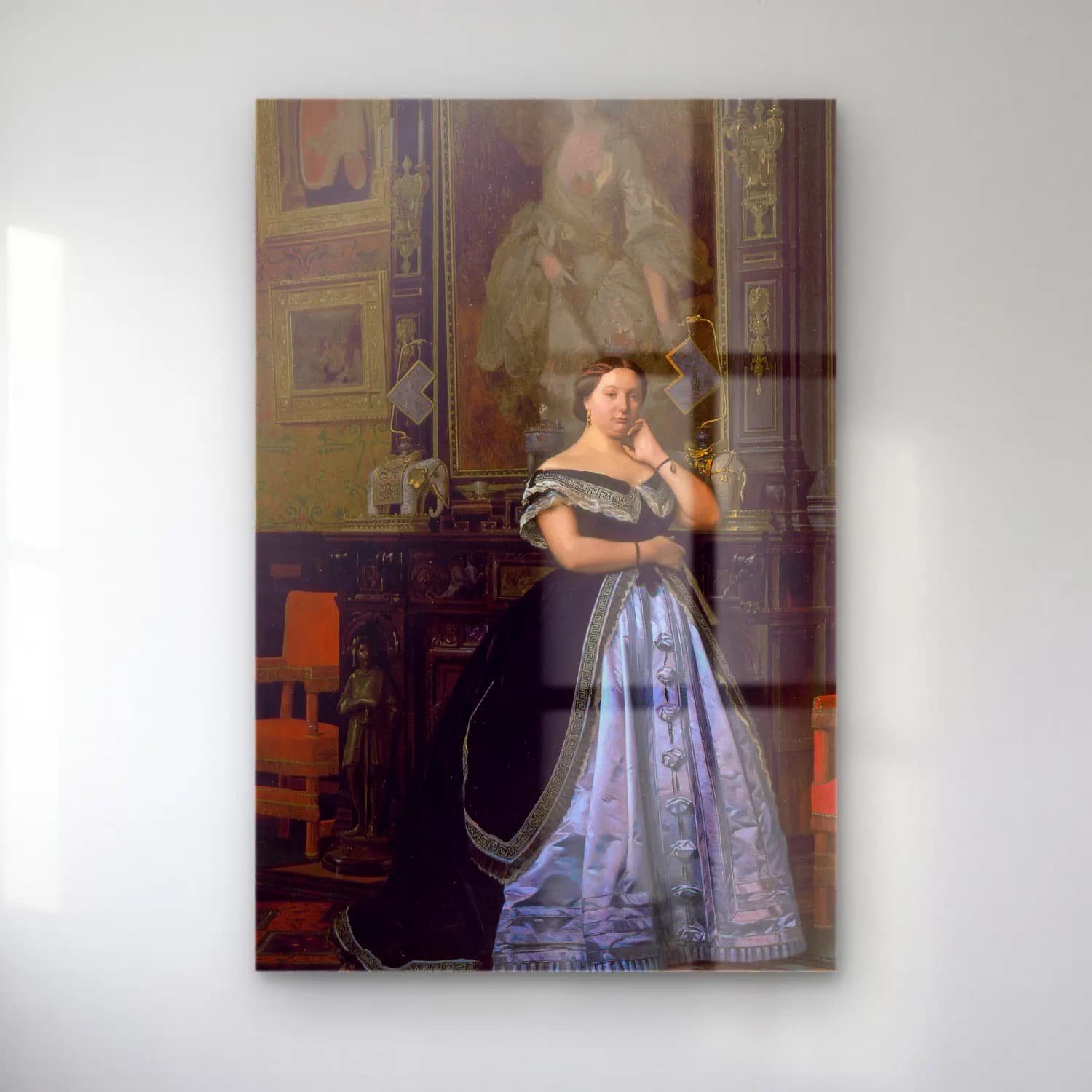 Jean-Léon Gérôme – Portrait of Charlotte de Rothschild cam tablo — Jean-Léon Gérôme – Portrait of Charlotte de Rothschild — yağlı boya kadın portresi
