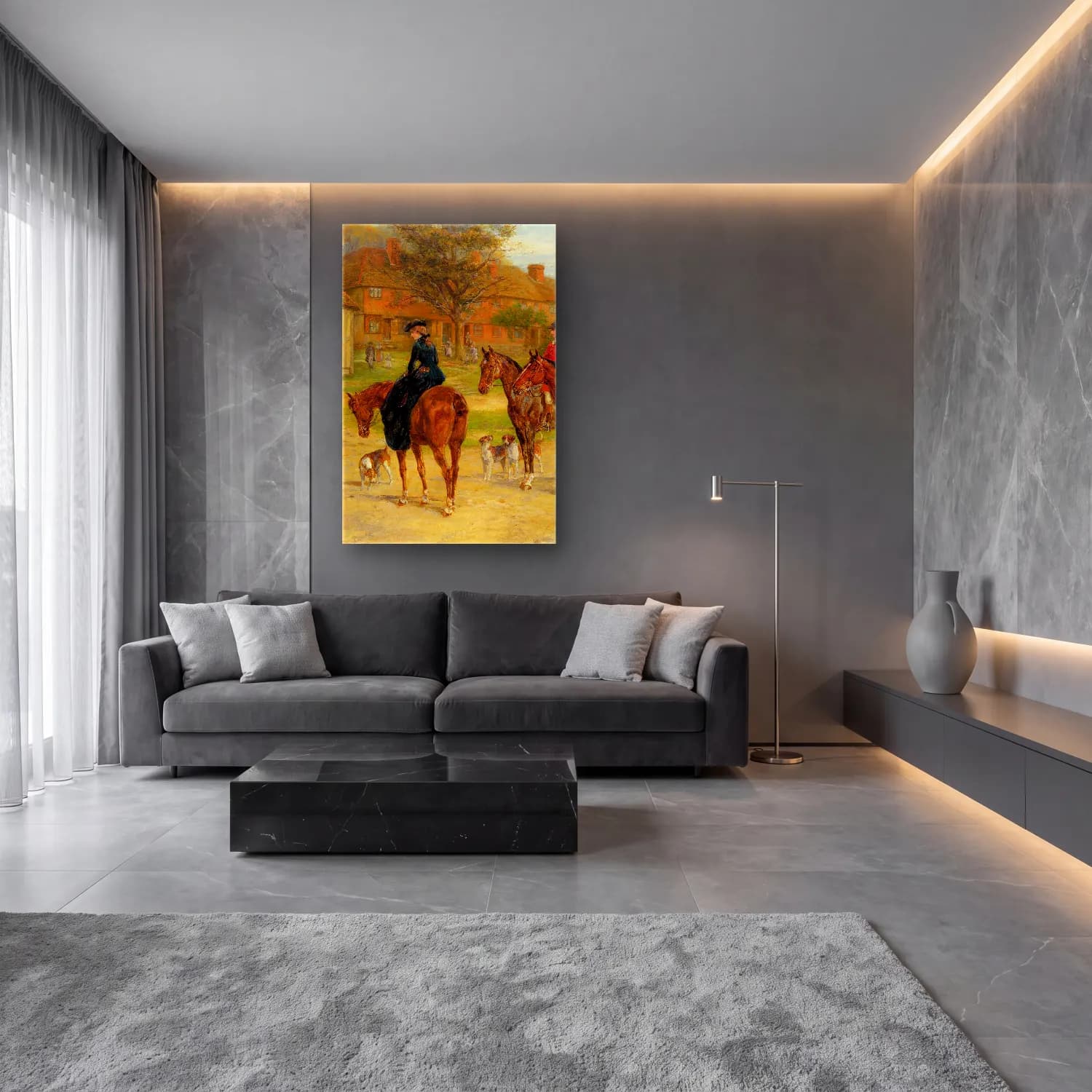 Heywood Hardy – Meet at the inn – Pastel Tonlar cam tablo — lüks salon duvarında