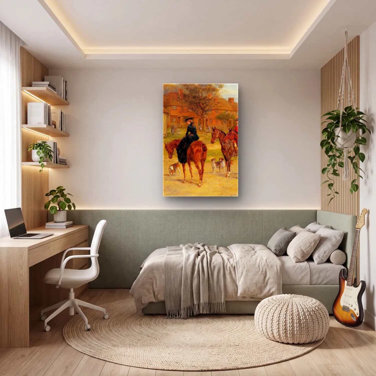 Heywood Hardy – Meet at the inn – Pastel Tonlar cam tablo — genç odasında