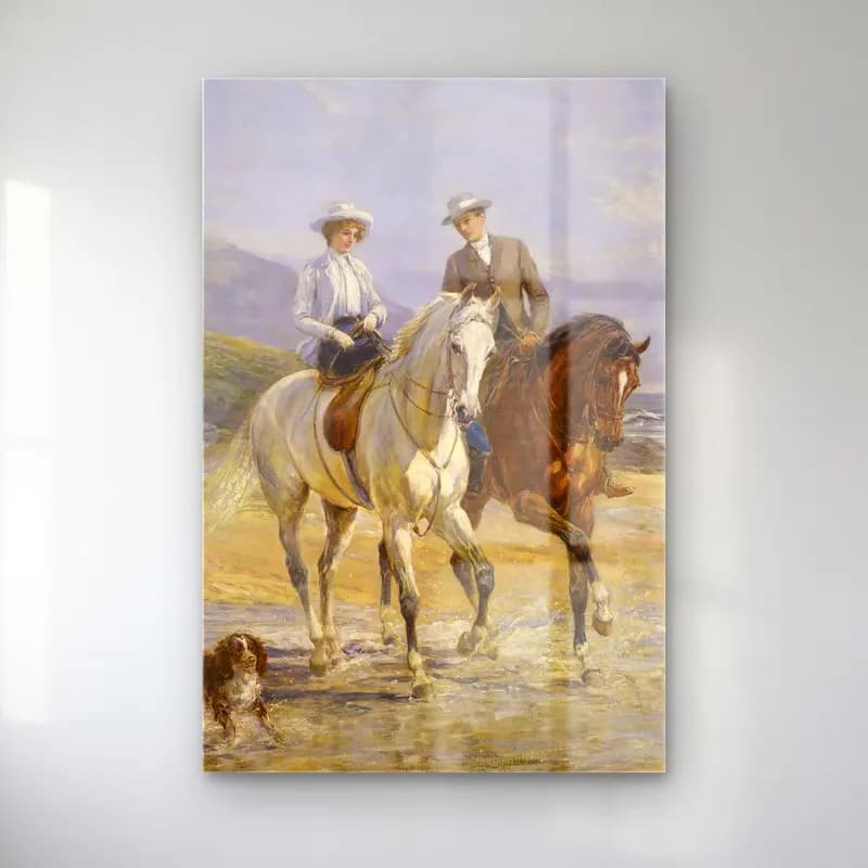 Heywood Hardy – Pleasant Company – Bej Tonlar cam tablo — Heywood Hardy – Pleasant Company – Bej Tonlar — empresyonist atlı