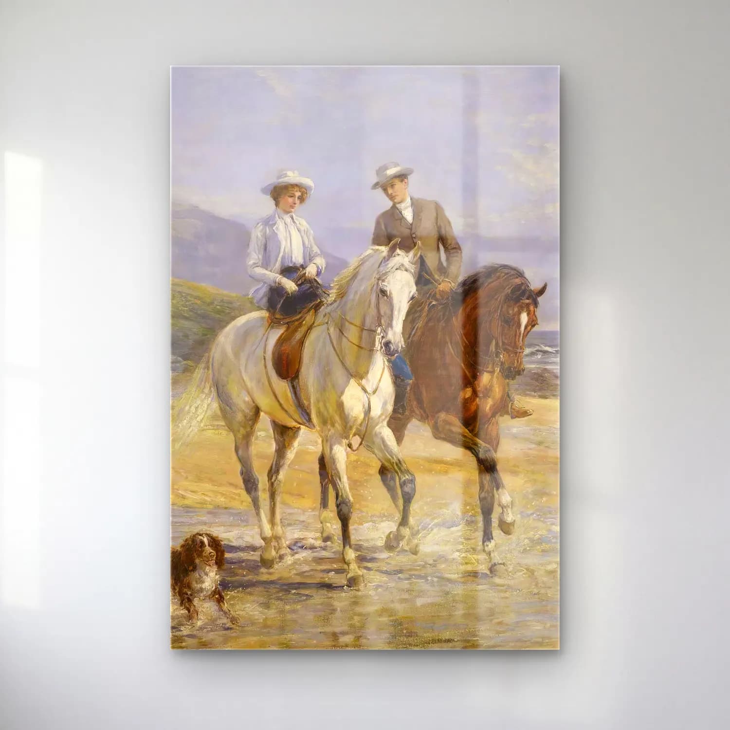Heywood Hardy – Pleasant Company – Bej Tonlar cam tablo — Heywood Hardy – Pleasant Company – Bej Tonlar — empresyonist atlı