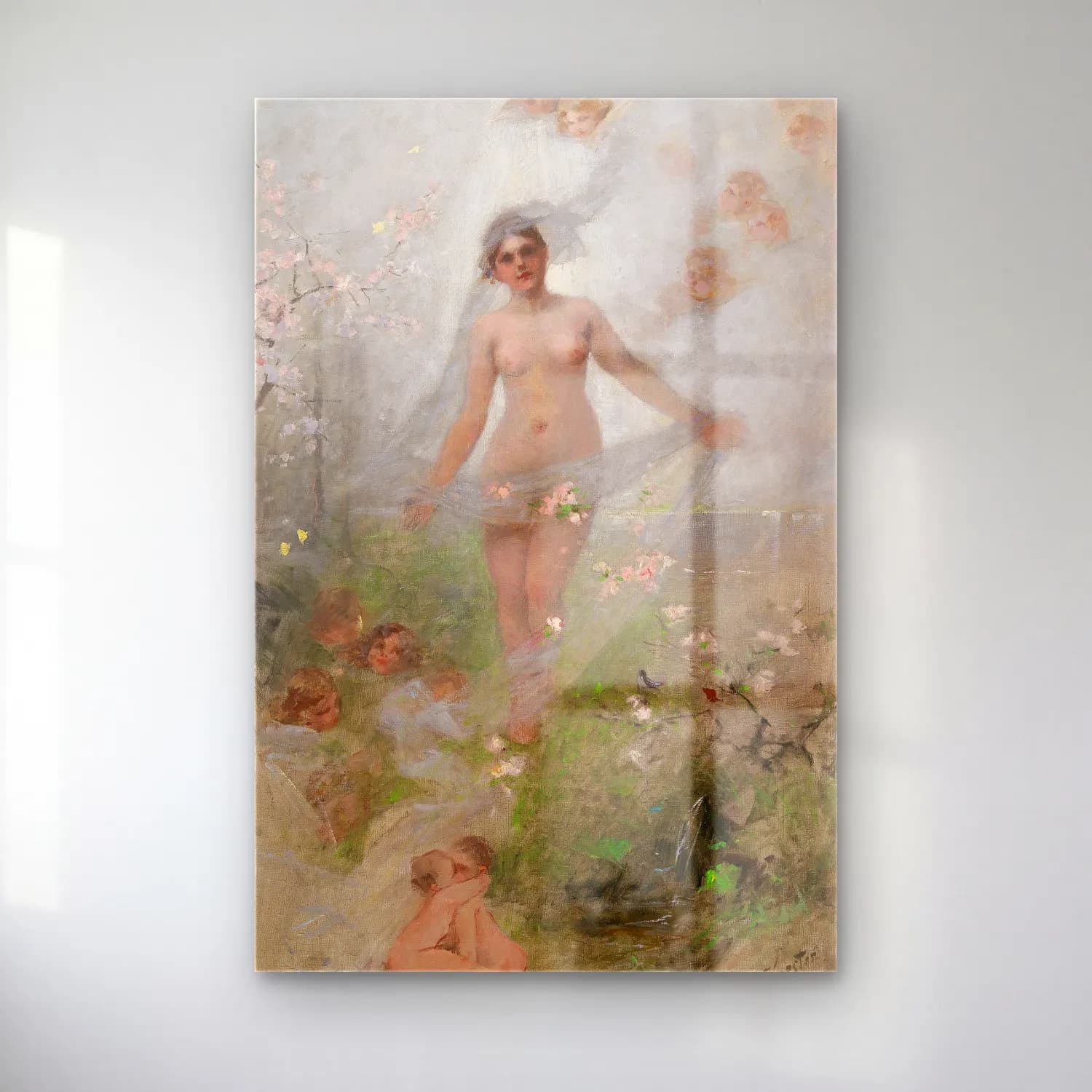 Alexander Koester – Springtime – Pastel Tonlar cam tablo — Alexander Koester – Springtime – Pastel Tonlar — empresyonist figür çalışması