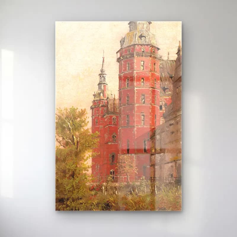 Christen Købke – Frederiksborg Castle seen from the Northwest. Study cam tablo — Christen Købke – Frederiksborg Castle seen from the Northwest. Study — yağlı boya şato