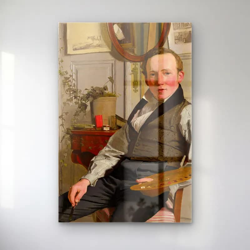 Christen Købke – Portrait of Frederik Sødring cam tablo — Christen Købke – Portrait of Frederik Sødring — yağlı boya erkek portresi