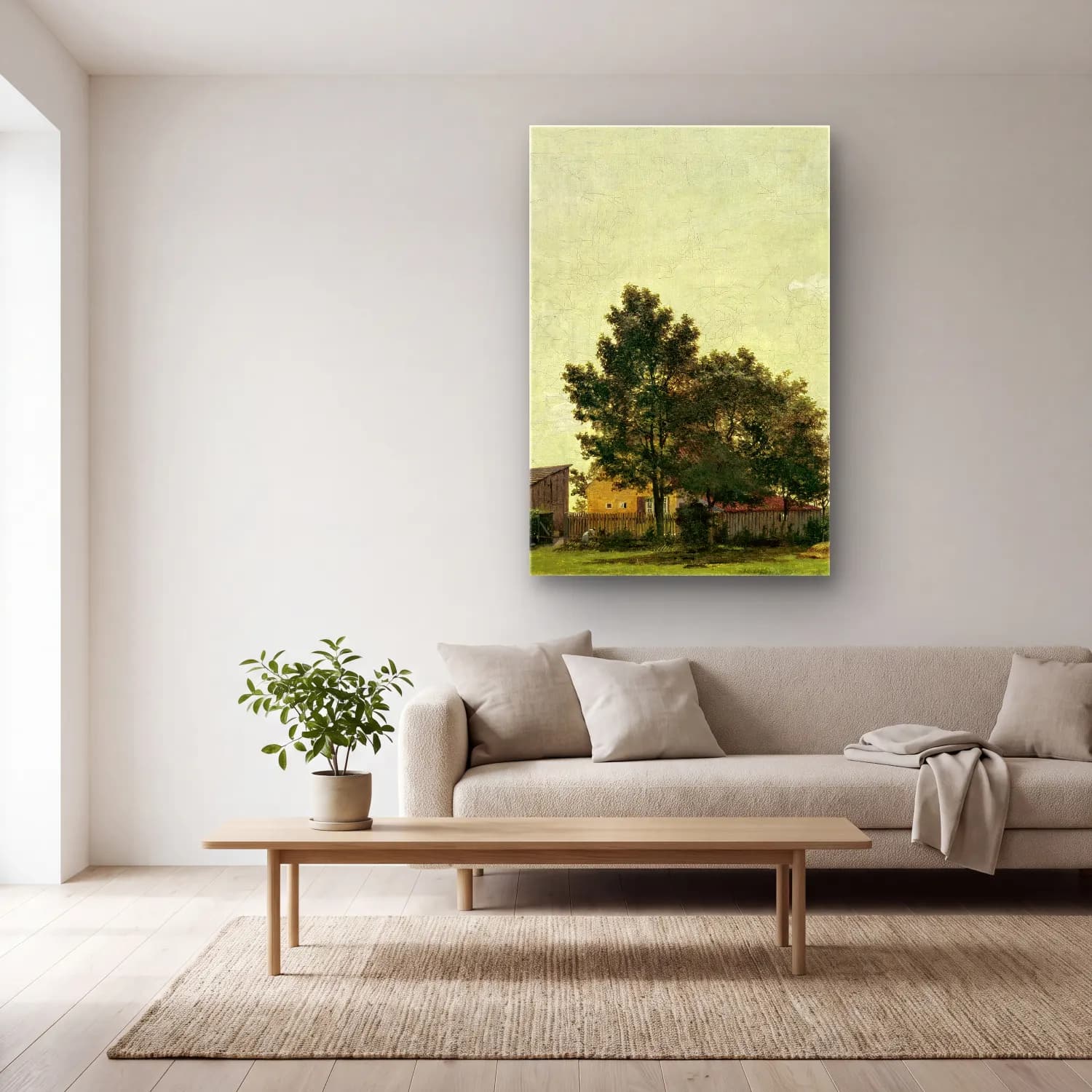 Christen Købke – Section near the Lime Kiln with a View towards Copenhagen (… cam tablo — açık renk salonda