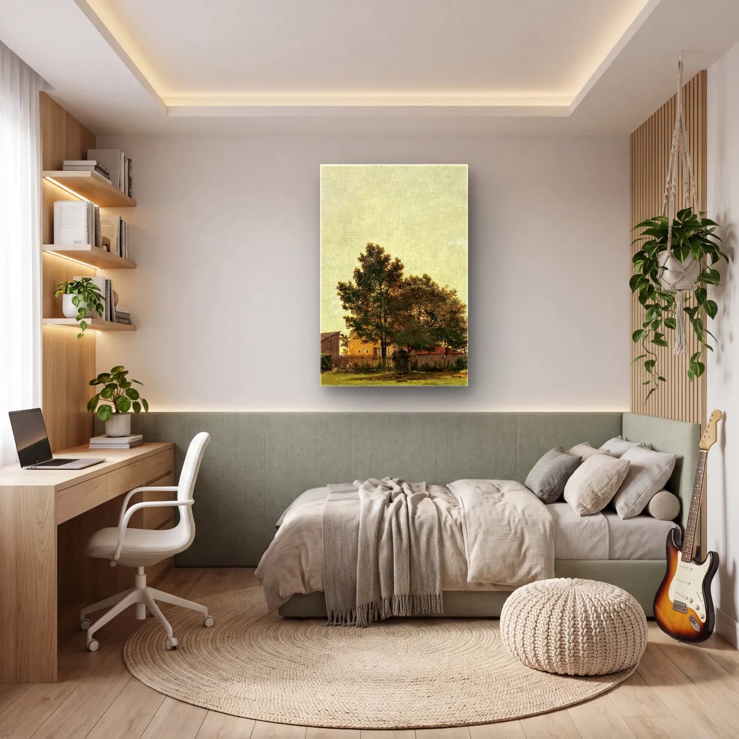 Christen Købke – Section near the Lime Kiln with a View towards Copenhagen (… cam tablo — genç odasında