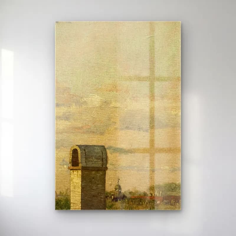 Christen Købke – View from a Window in Toldbodvej Looking Towards the… cam tablo — Christen Købke – View from a Window in Toldbodvej Looking Towards the… — yağlı boya bulutlu gökyüzü