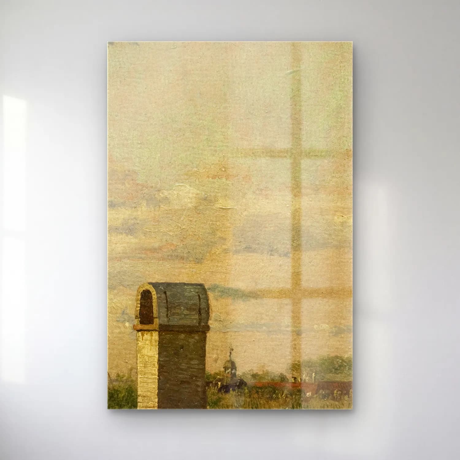 Christen Købke – View from a Window in Toldbodvej Looking Towards the… cam tablo — Christen Købke – View from a Window in Toldbodvej Looking Towards the… — yağlı boya bulutlu gökyüzü