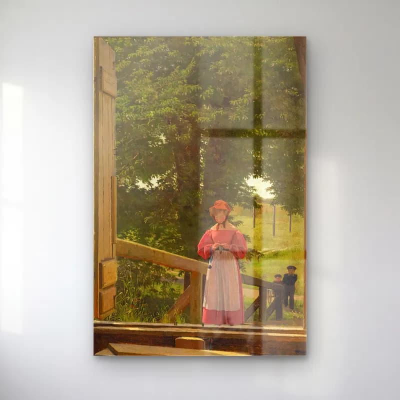 Christen Købke – View from the Loft of the Grain Store at the Bakery in the… cam tablo — Christen Købke – View from the Loft of the Grain Store at the Bakery in the… — empresyonist kitap okuyan kadın