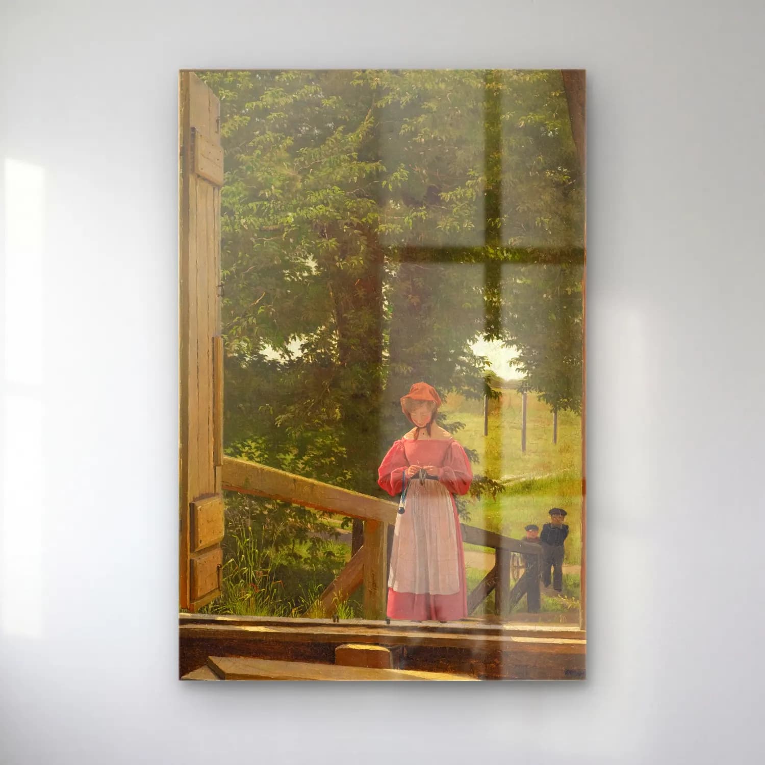 Christen Købke – View from the Loft of the Grain Store at the Bakery in the… cam tablo — Christen Købke – View from the Loft of the Grain Store at the Bakery in the… — empresyonist kitap okuyan kadın