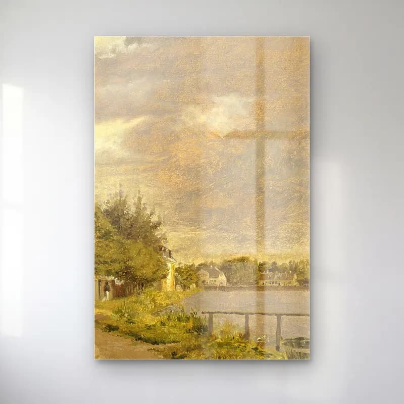 Christen Købke – View of Dosseringen near the Suburb Østerbro outside… cam tablo — Christen Købke – View of Dosseringen near the Suburb Østerbro outside… — empresyonist köy sokağı