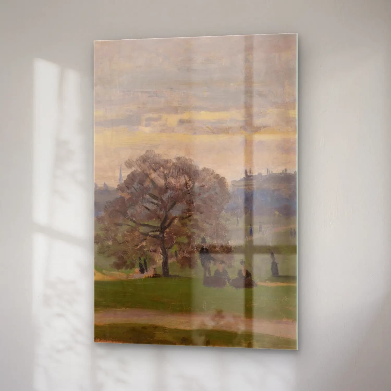 Claude Monet – Hyde Park, London (circa 1871) cam tablo — sağ açıdan görünüm
