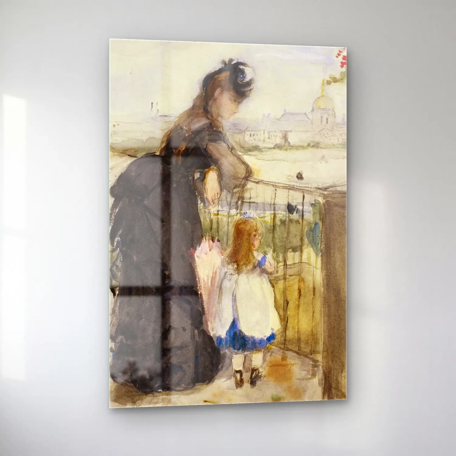 Berthe Morisot – On the Balcony cam tablo — sol açıdan görünüm