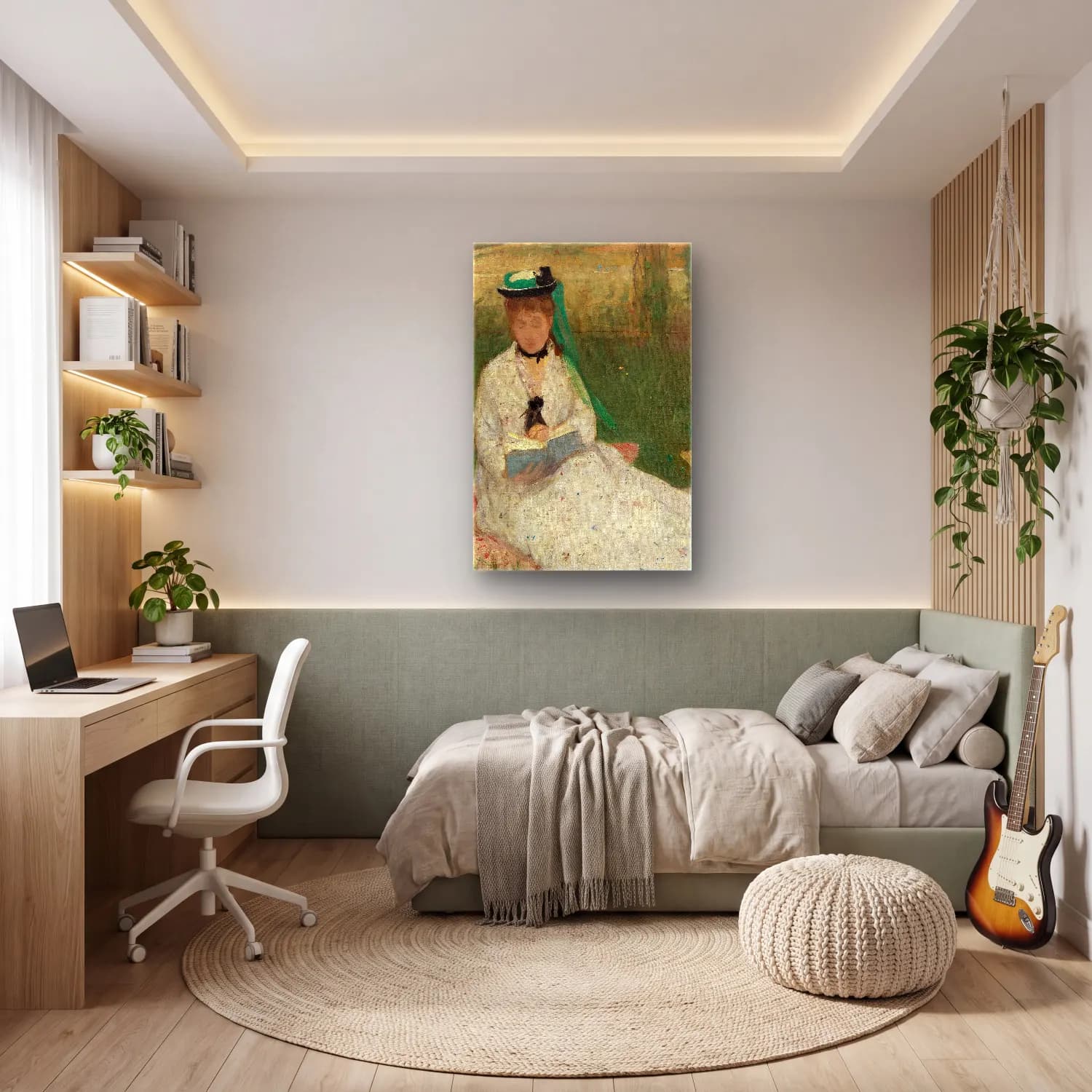Berthe Morisot – Reading cam tablo — genç odasında
