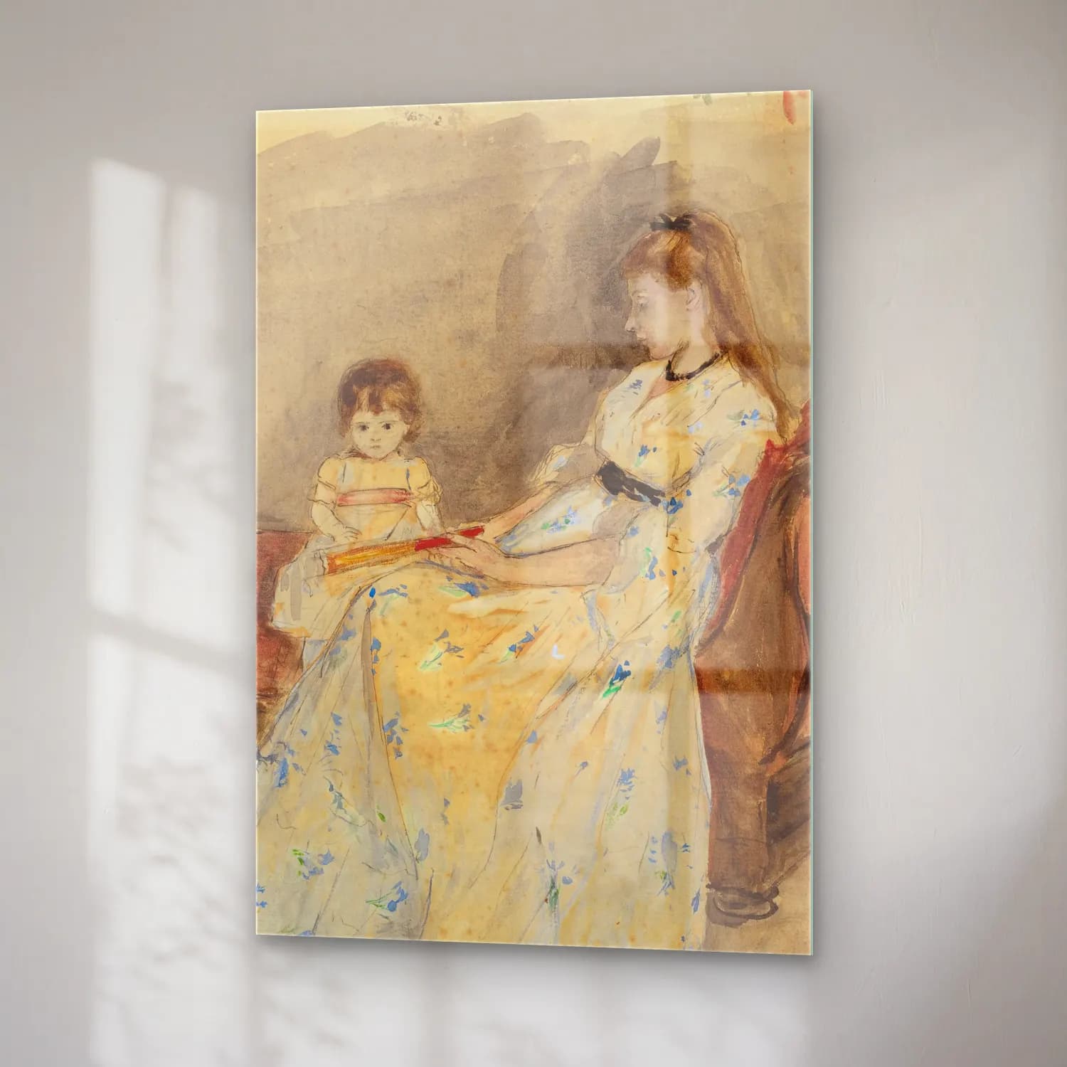 Berthe Morisot – The Artist’s Sister,Edma With Her Daughter Jeanne cam tablo — sağ açıdan görünüm