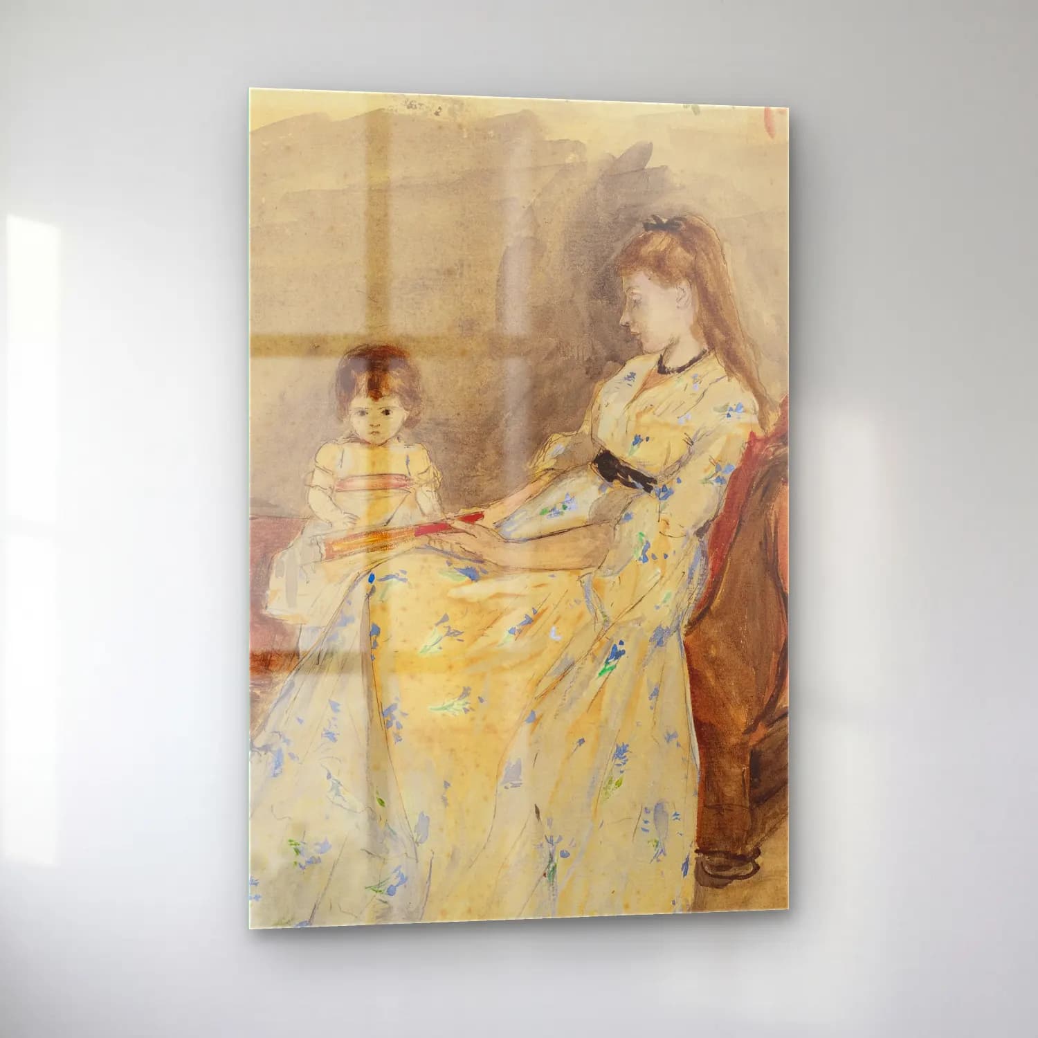 Berthe Morisot – The Artist’s Sister,Edma With Her Daughter Jeanne cam tablo — sol açıdan görünüm