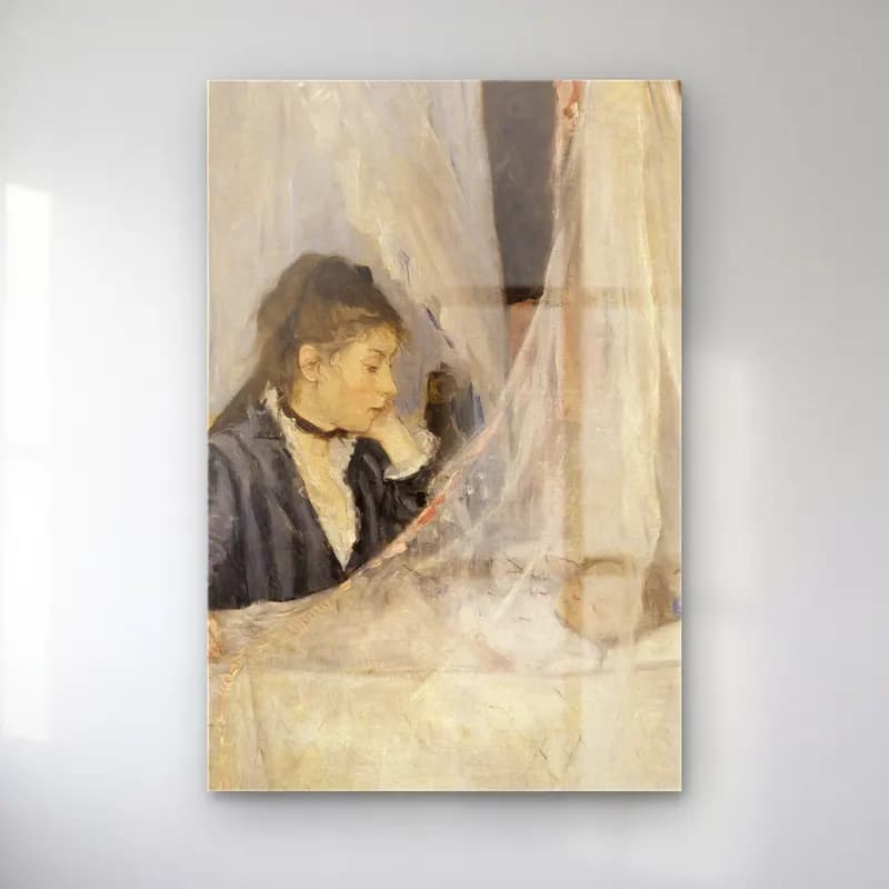 Berthe Morisot – The Cradle cam tablo — Berthe Morisot – The Cradle — empresyonist anne ve çocuk