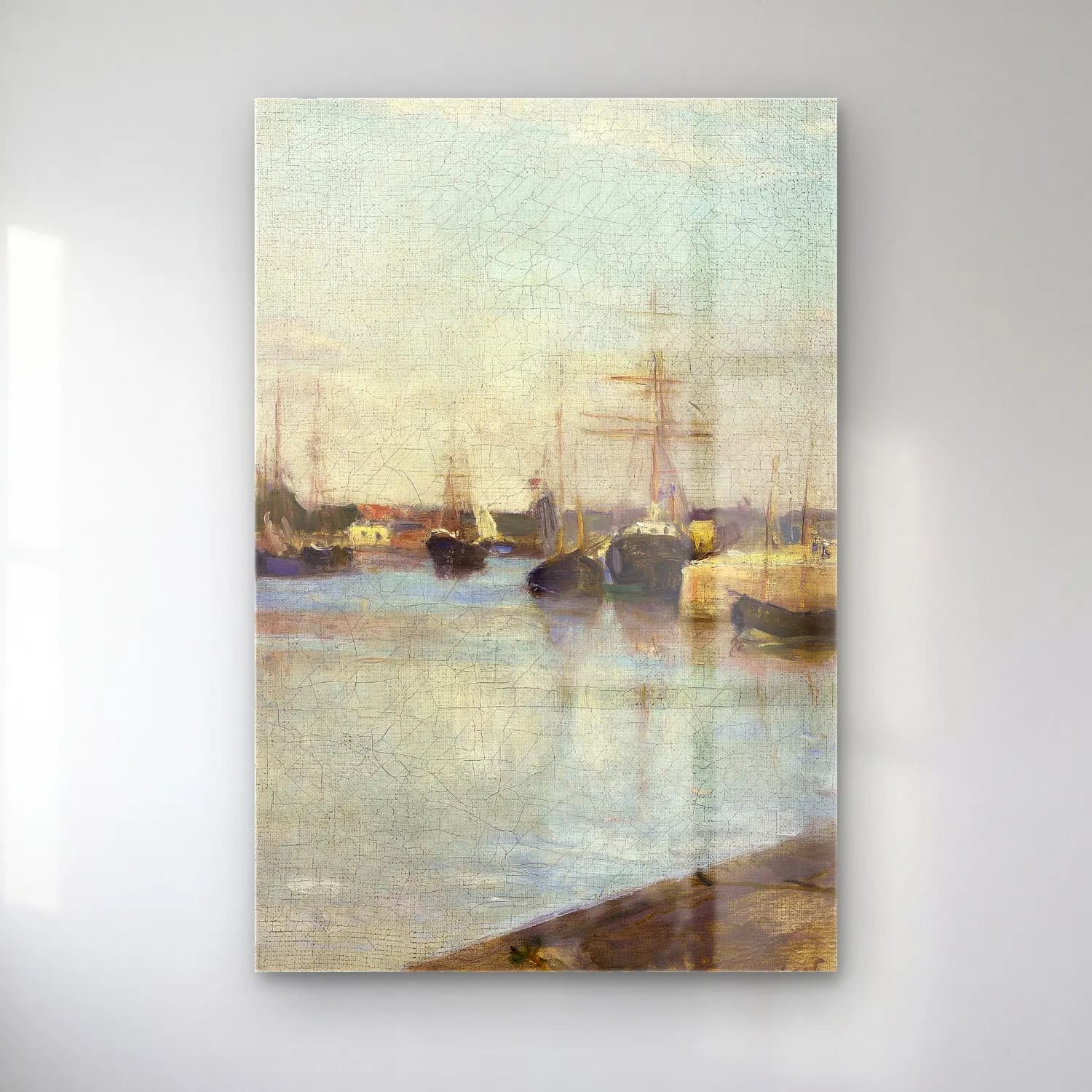 Berthe Morisot – The Harbor at Lorient cam tablo — Berthe Morisot – The Harbor at Lorient — empresyonist liman ve tekneler