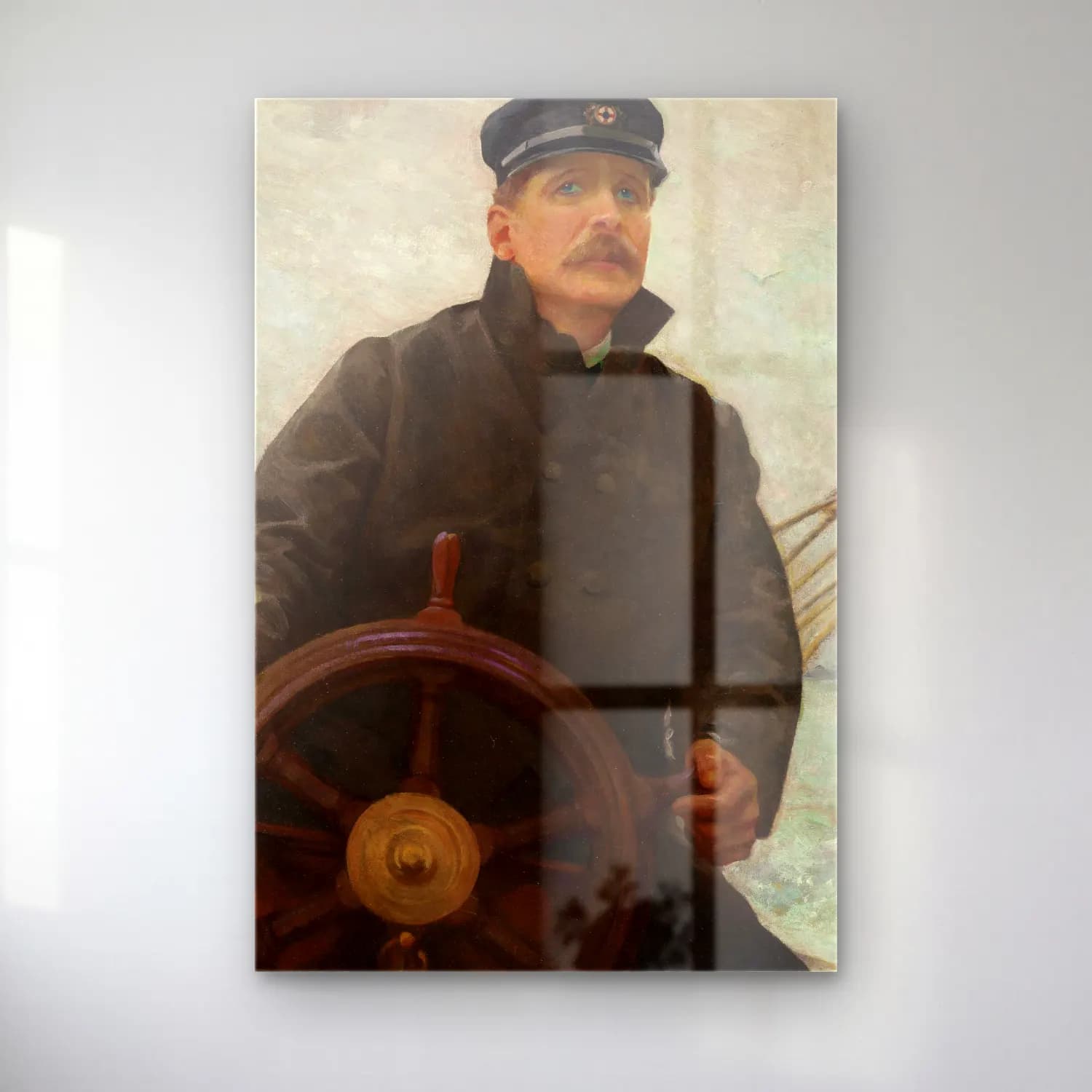 Robert William Vonnoh – At the Helm (Edward Dale Toland) (circa 1926) – Pastel Tonlar cam tablo — Robert William Vonnoh – At the Helm (Edward Dale Toland) (circa 1926) – Pastel Tonlar — empresyonist erkek portresi