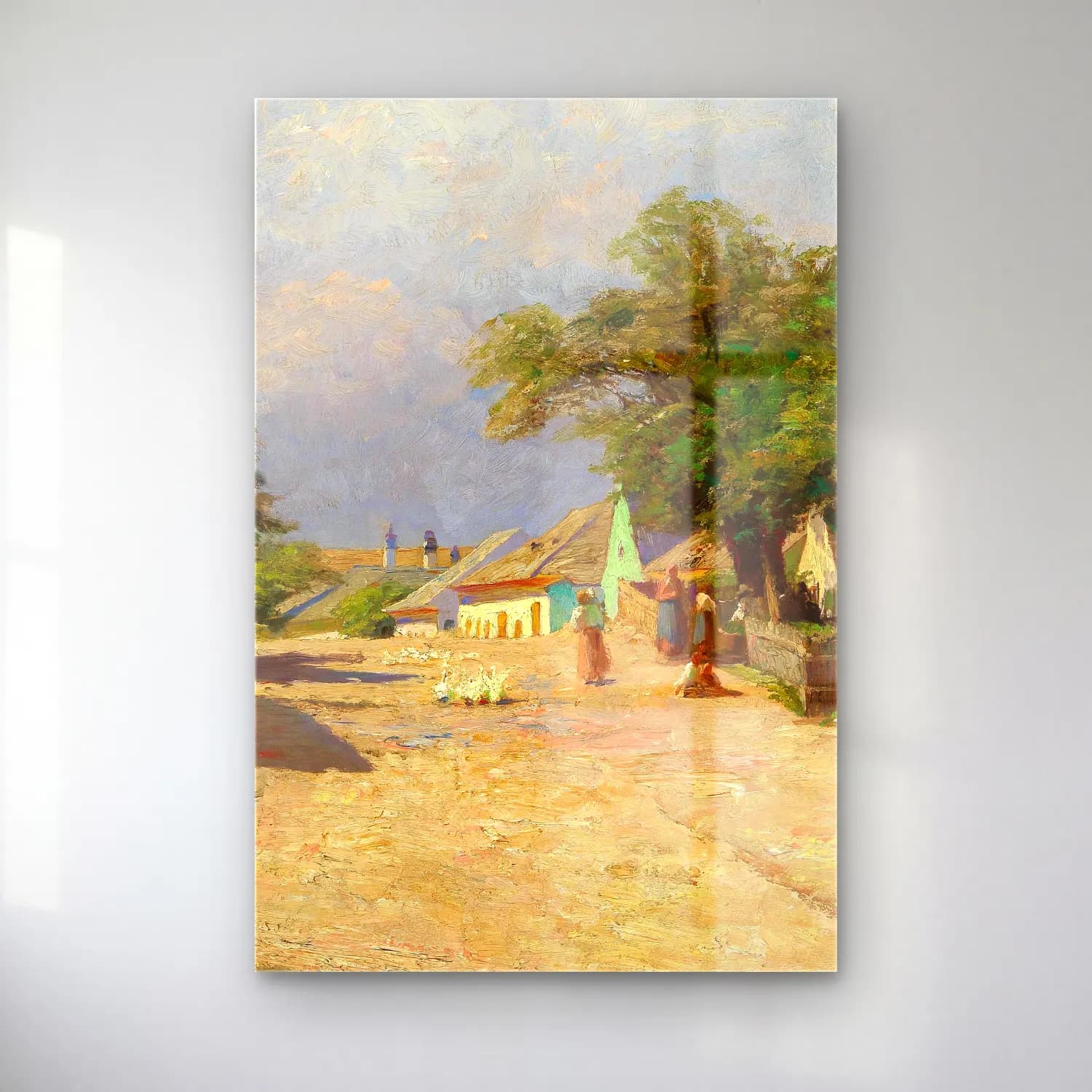 Olga Wisinger-Florian – A village road in the summer midday sun cam tablo — Olga Wisinger-Florian – A village road in the summer midday sun — yağlı boya köy sokağı