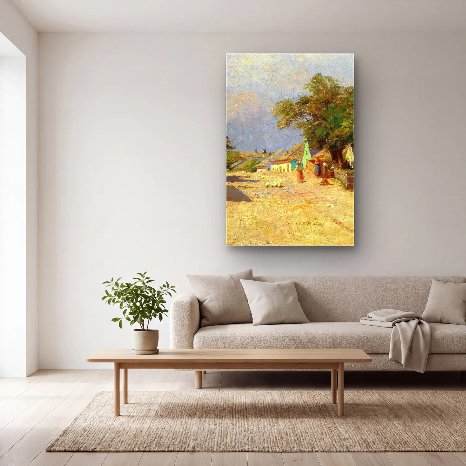 Olga Wisinger-Florian – A village road in the summer midday sun cam tablo — açık renk salonda