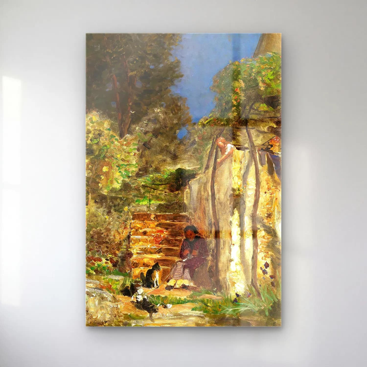 Olga Wisinger-Florian – Kittens playing in a southern landscape cam tablo — Olga Wisinger-Florian – Kittens playing in a southern landscape — empresyonist merdiven
