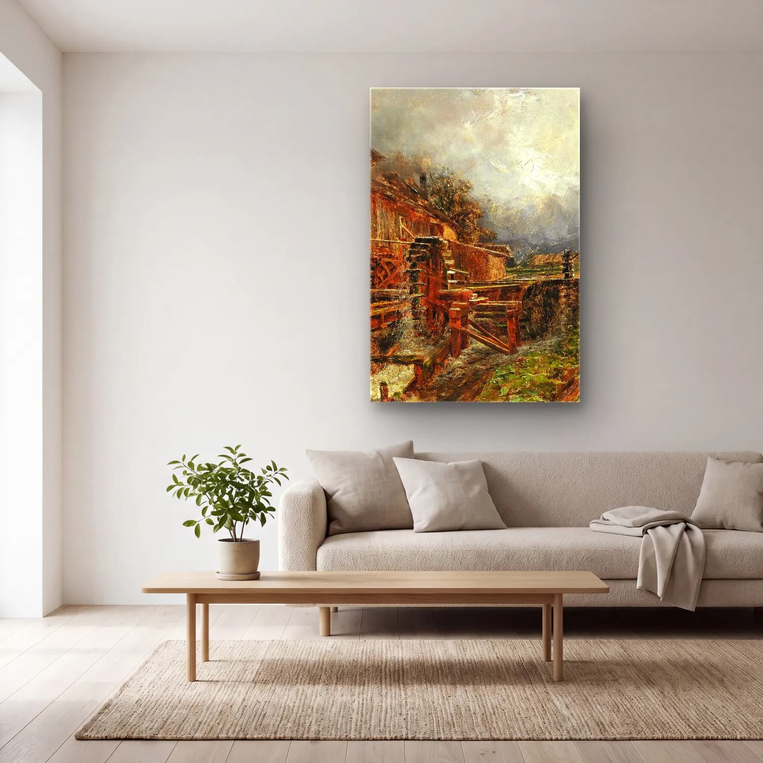 Olga Wisinger-Florian – Mill at Goisern cam tablo — açık renk salonda