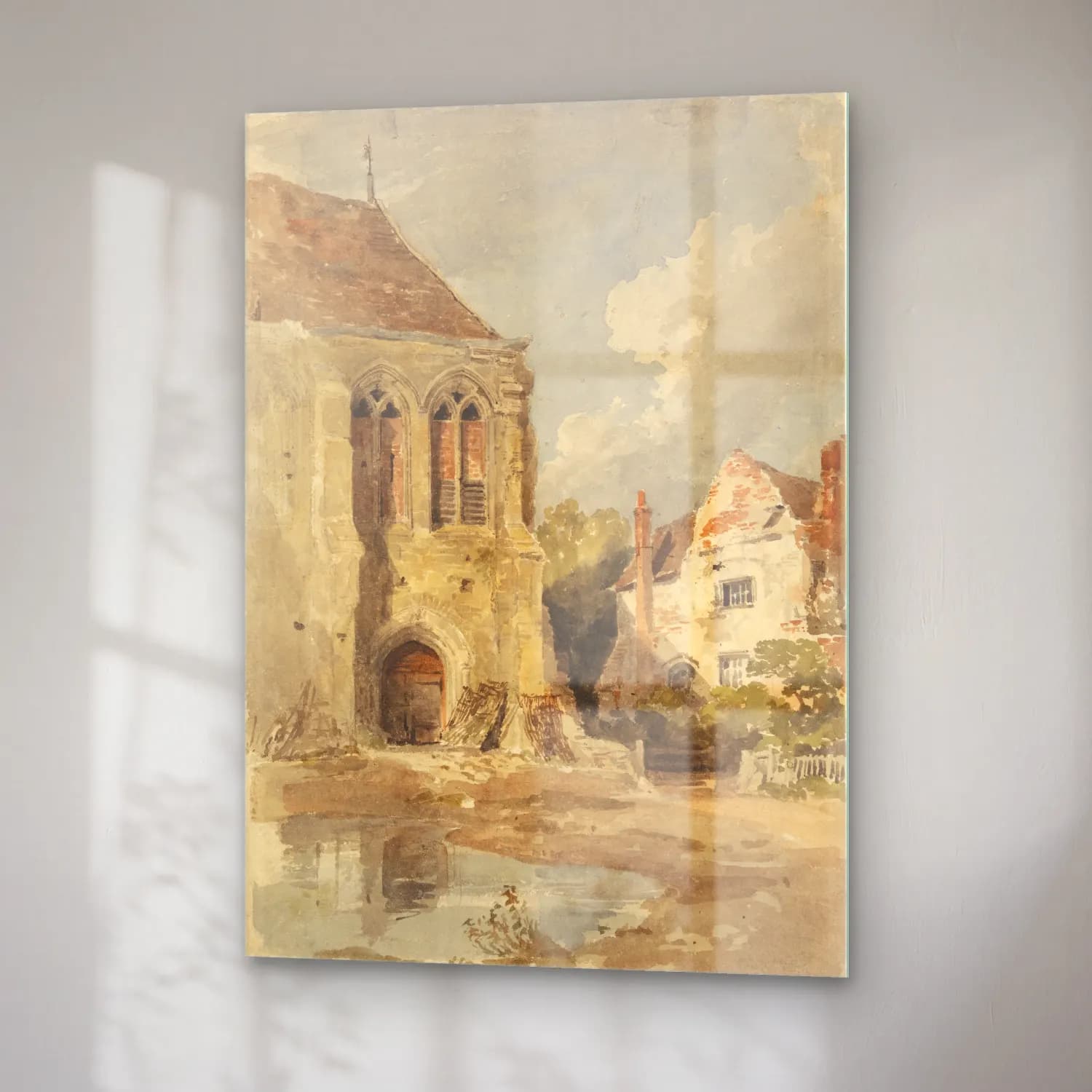 Suluboya Katedral No. 9 cam tablo — sağ açıdan görünüm