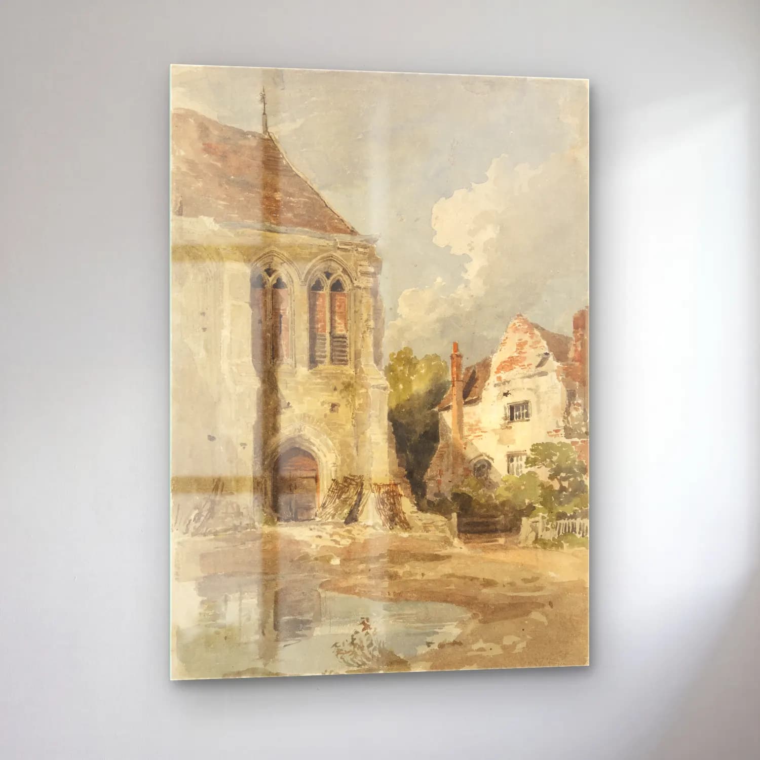 Suluboya Katedral No. 9 cam tablo — sol açıdan görünüm