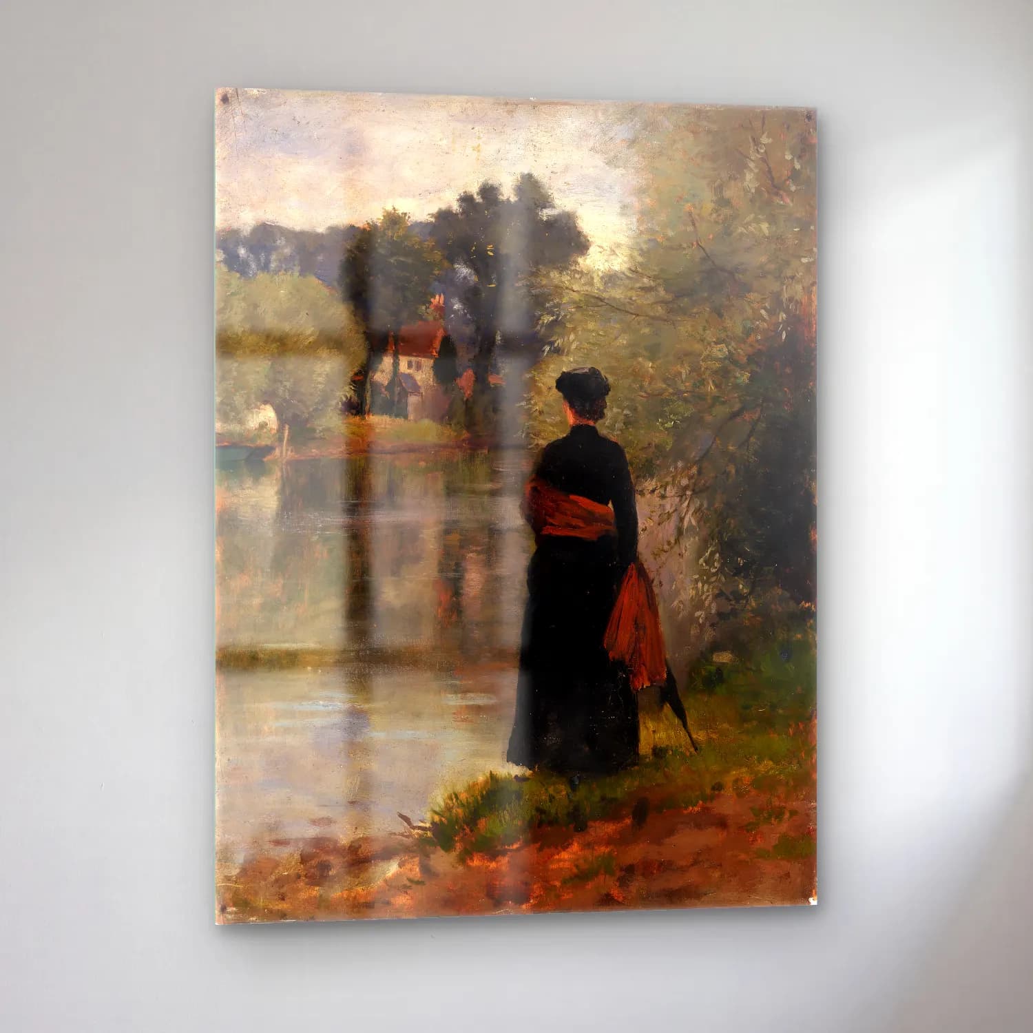 Empresyonist Kırda Nehir No. 17 cam tablo — sol açıdan görünüm