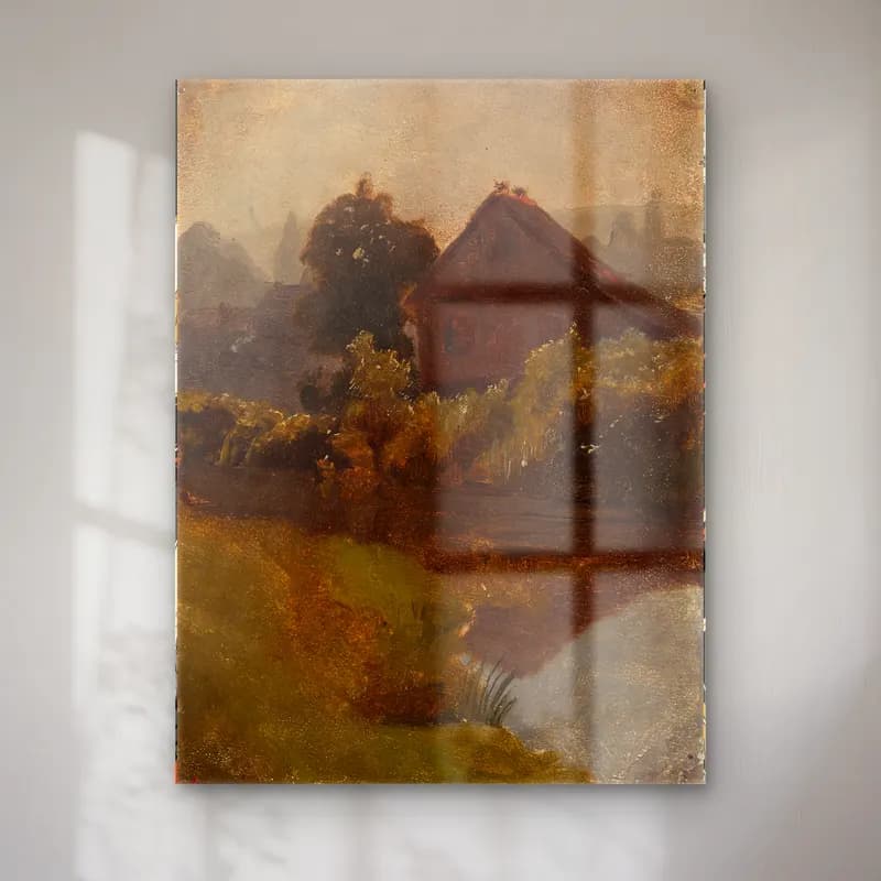 Yağlı Boya Kır Evi No. 26 cam tablo — Yağlı Boya Kır Evi No. 26 — yağlı boya kır evi