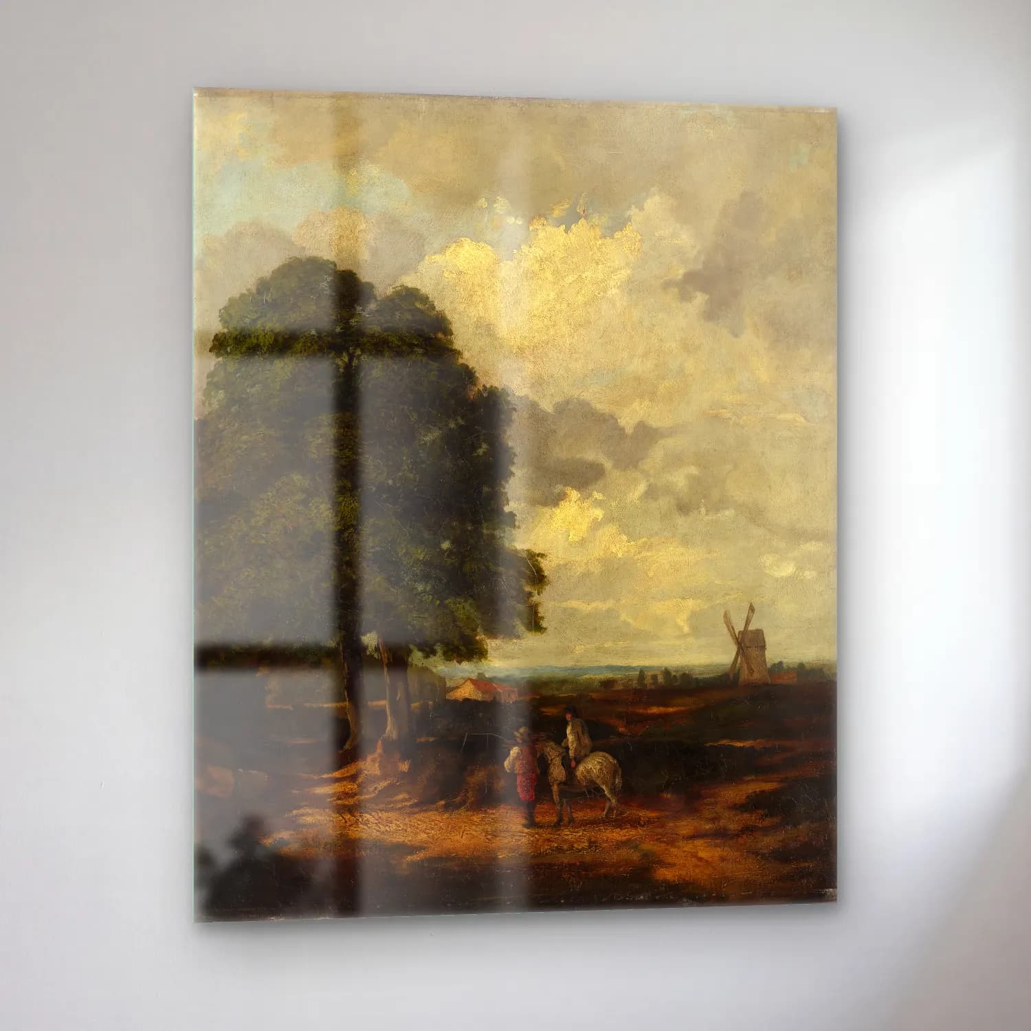 Yağlı Boya Kır Evi No. 33 cam tablo — sol açıdan görünüm