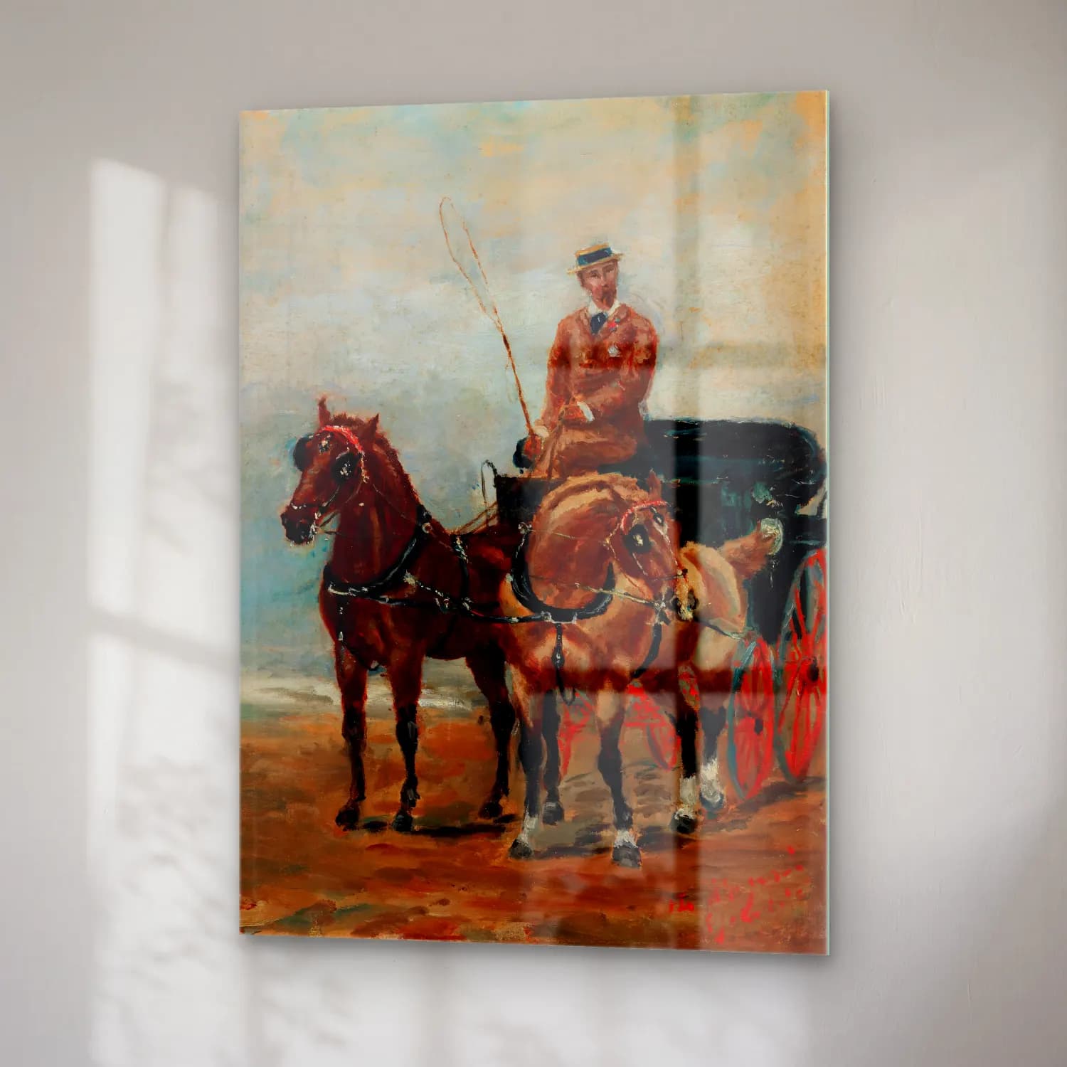 Henri de Toulouse-Lautrec – Atlı – Pastel Tonlar cam tablo — sağ açıdan görünüm