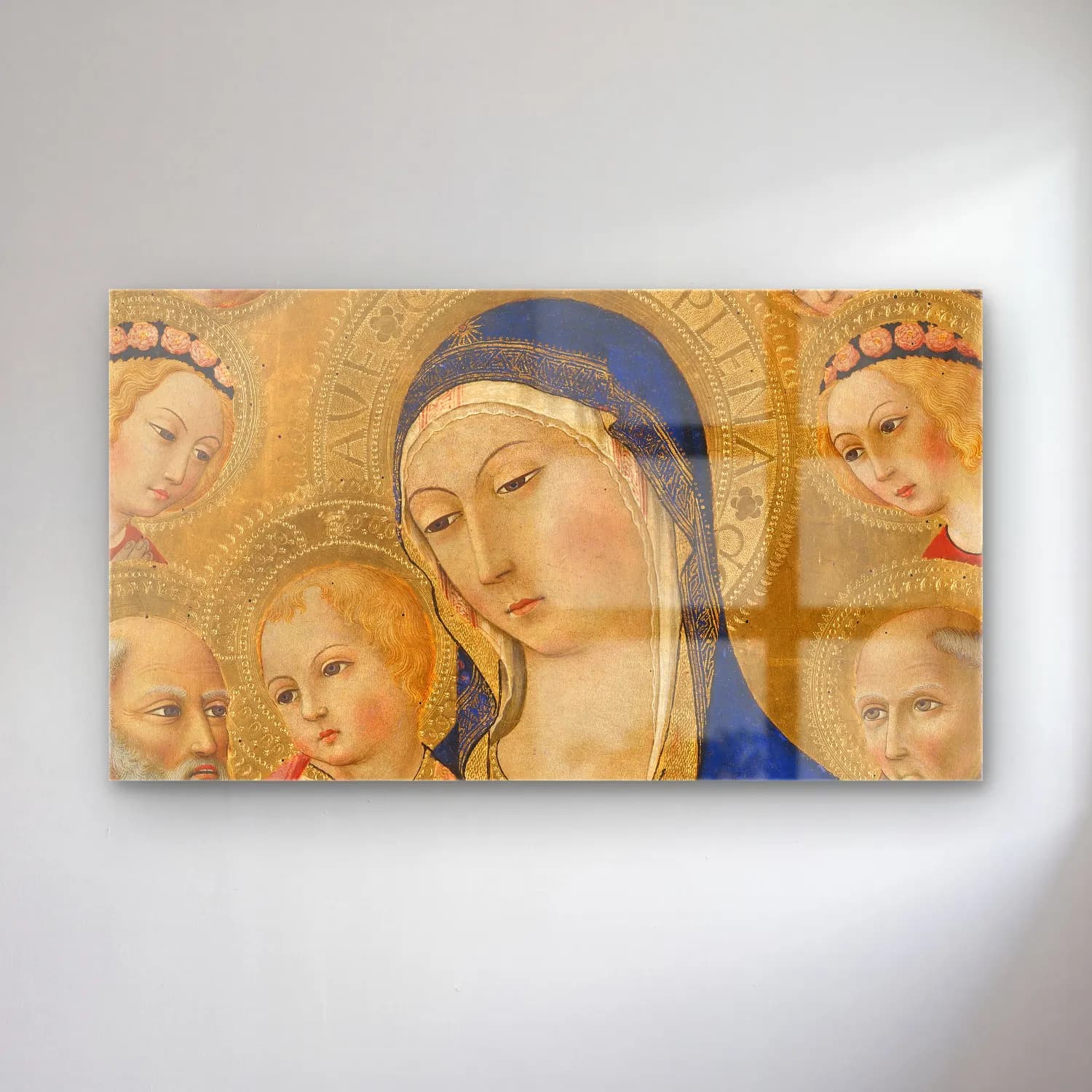 Sano di Pietro – Madonna and Child with Saint Jerome,Saint Bernardino and… cam tablo — Sano di Pietro – Madonna and Child with Saint Jerome,Saint Bernardino and… — vintage dini sahne
