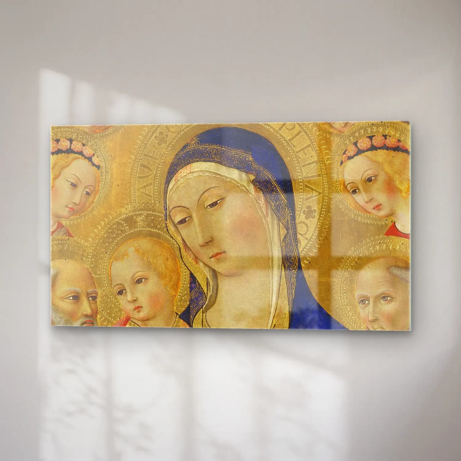 Sano di Pietro – Madonna and Child with Saint Jerome,Saint Bernardino and… cam tablo — sağ açıdan görünüm