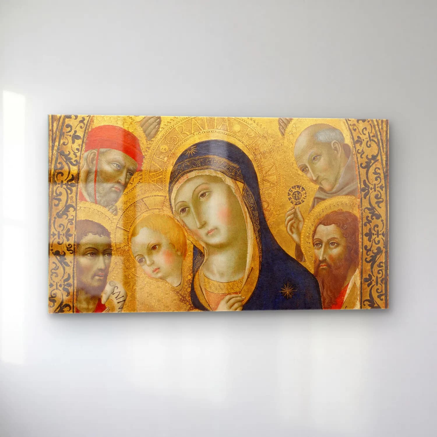 Sano di Pietro – Madonna and Child with Saints Jerome, John the Baptist,… cam tablo — sol açıdan görünüm