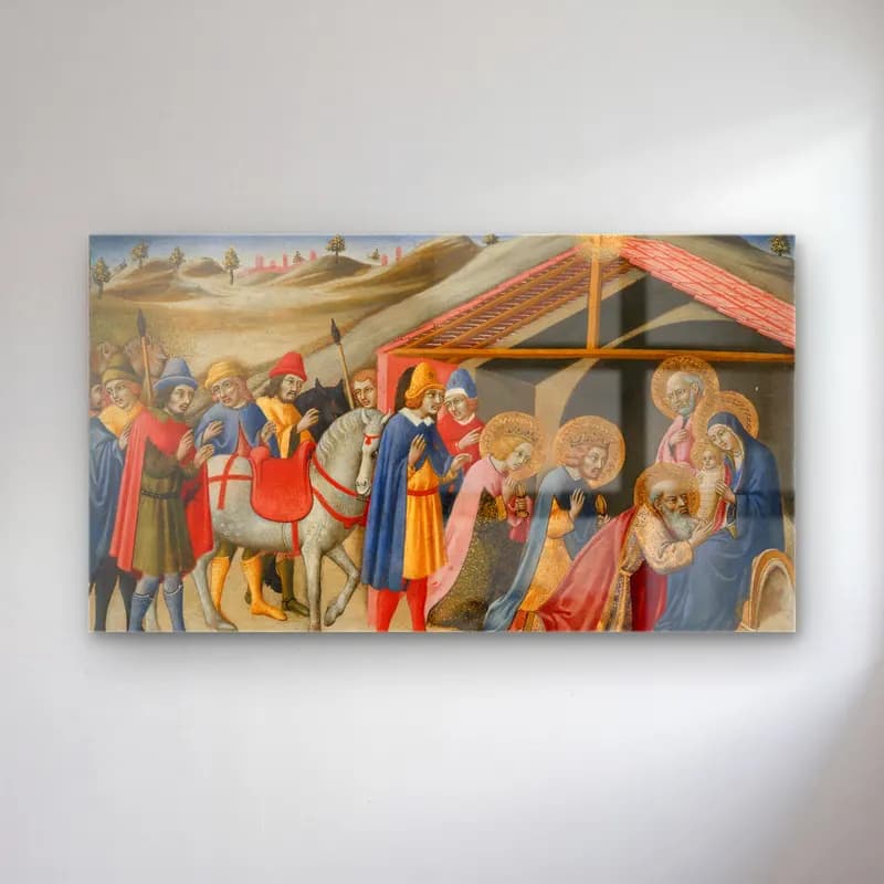 Sano di Pietro – The Adoration of the Magi (ca. 1470) cam tablo — Sano di Pietro – The Adoration of the Magi (ca. 1470) — yağlı boya dini sahne